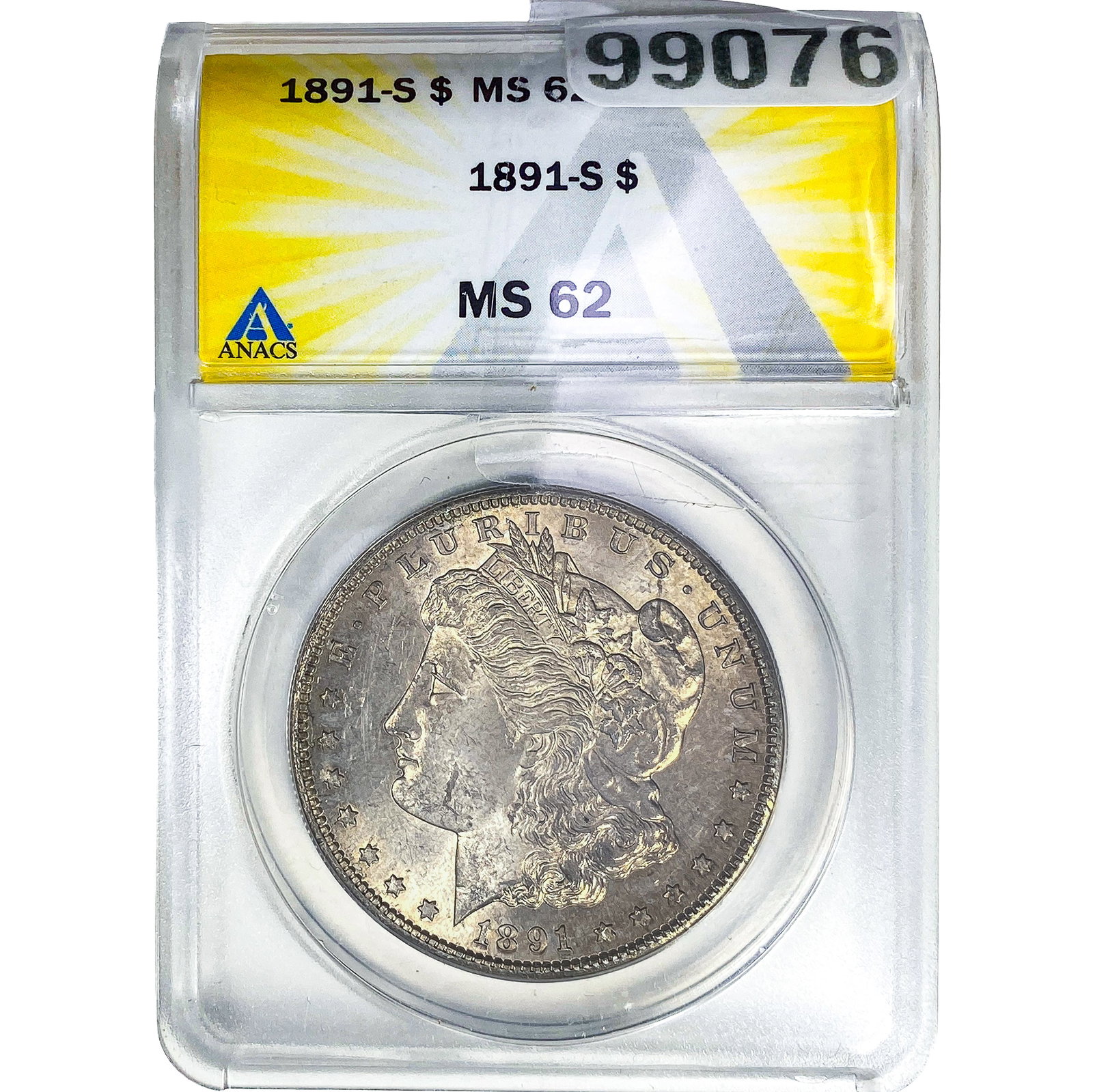 1891-S Morgan Silver Dollar ANAS MS62: 1891-S Morgan Silver Dollar ANAS MS62
