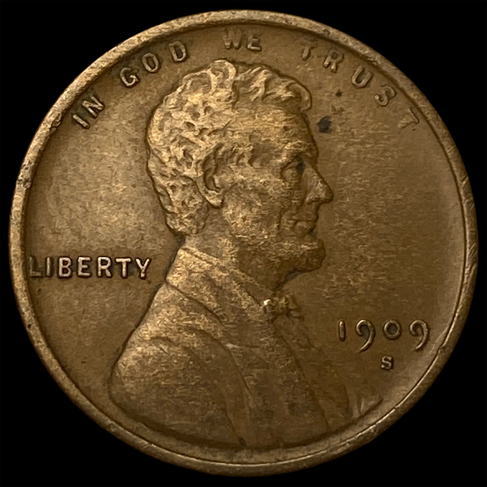 1909-S Lincoln Wheat Cent CLOSELY UNCIRCULATED: 1909-S Lincoln Wheat Cent CLOSELY UNCIRCULATED