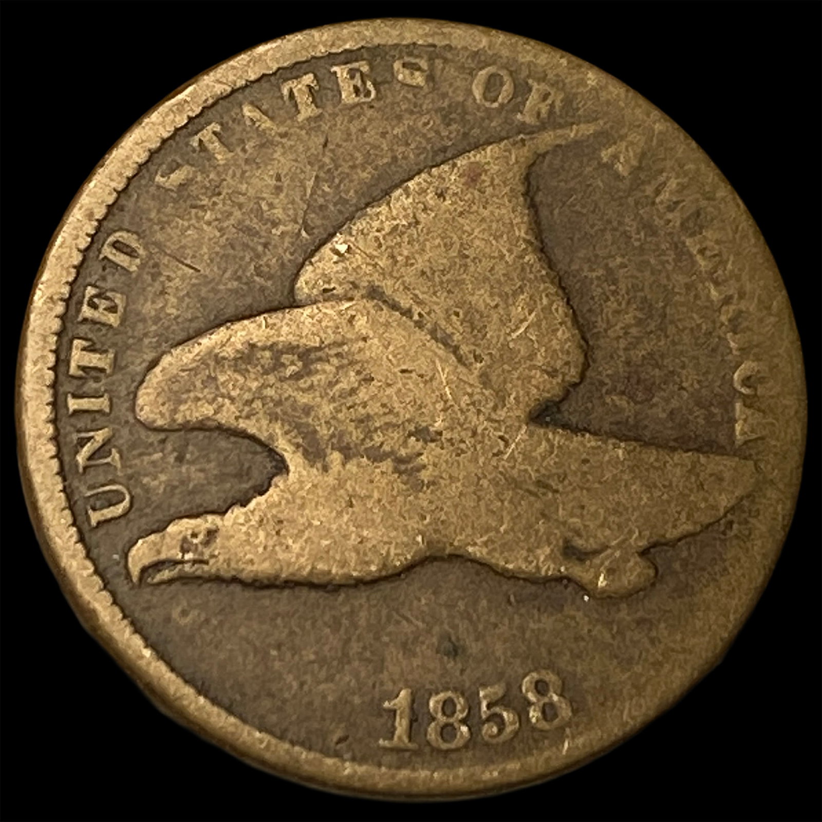 1858 Copper-Nickel Flying Eagle Cent NICELY CIRCULATED: 1858 Copper-Nickel Flying Eagle Cent NICELY CIRCULATED
