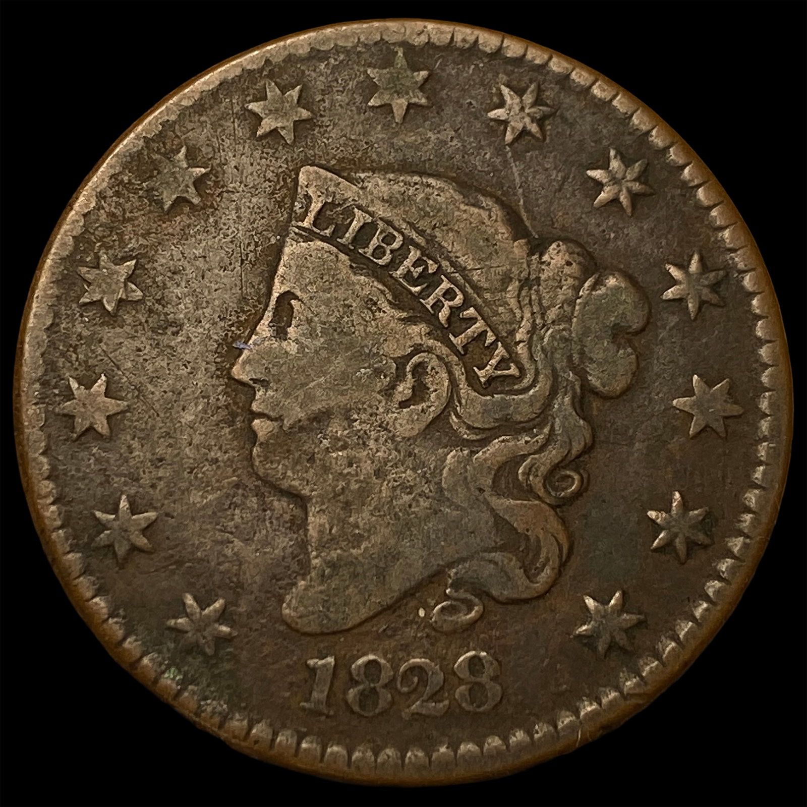 1828 Coronet Head Large Cent CLOSELY UNCIRCULATED (1 of 2)