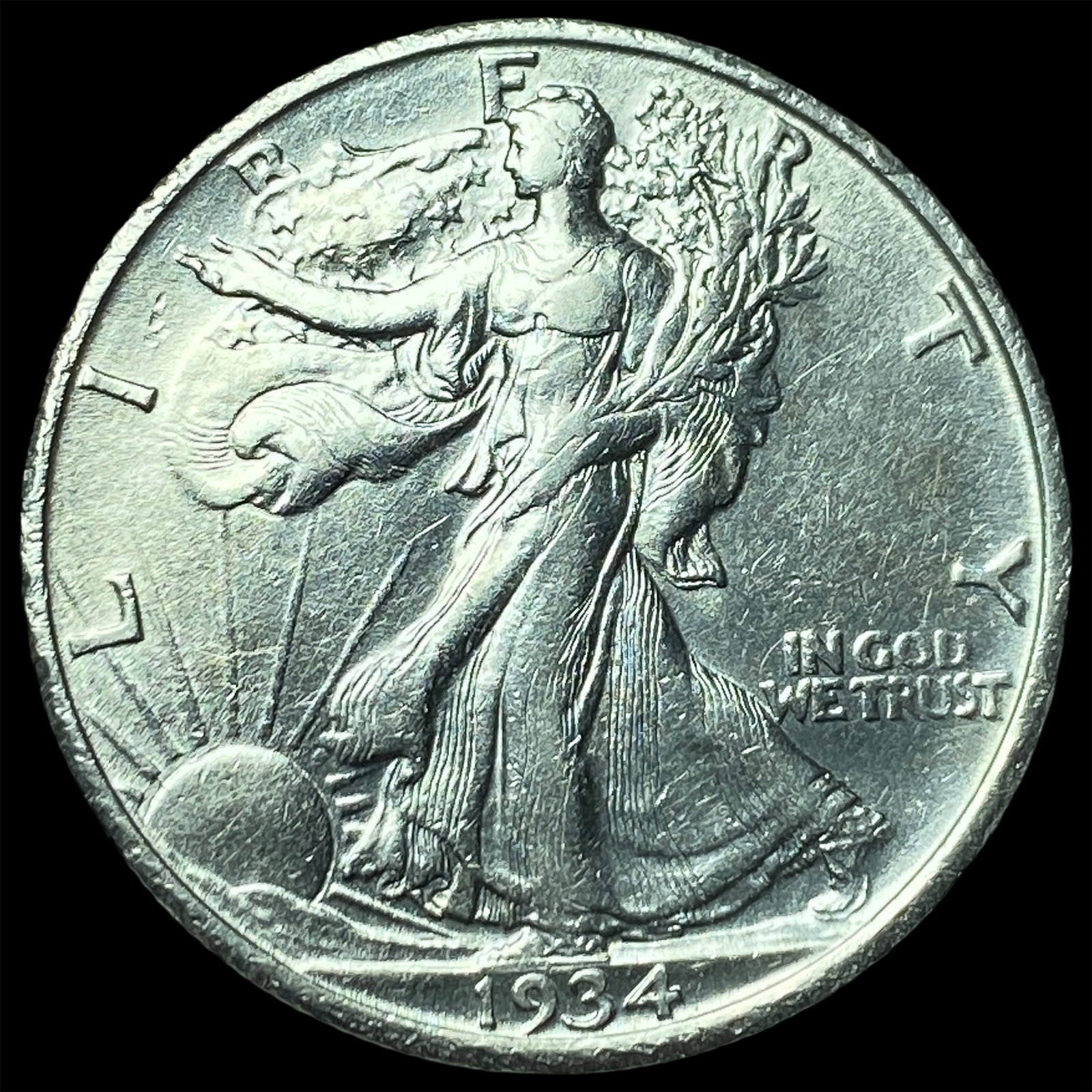 1934-S Silver Walking Liberty Half Dollar UNCIRCULATED: 1934-S Silver Walking Liberty Half Dollar UNCIRCULATED