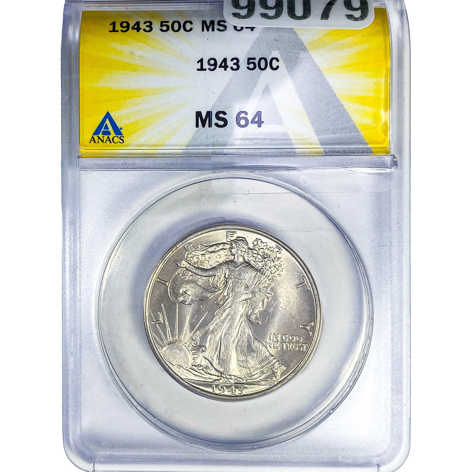 1943 Walking Liberty Half Dollar ANACS MS64: 1943 Walking Liberty Half Dollar ANACS MS64