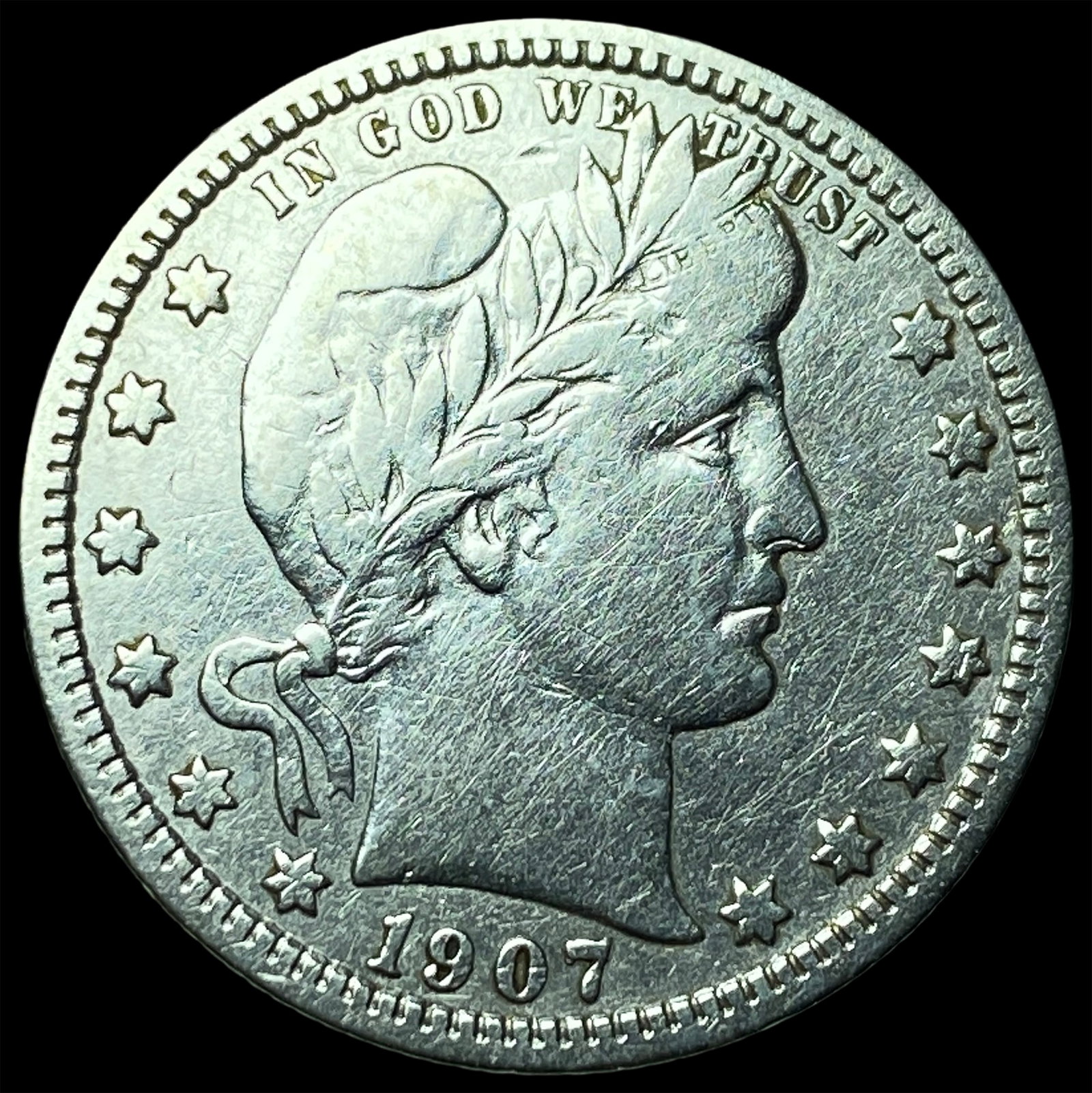 1907 Barber Silver Quarter CHOICE AU (1 of 2)