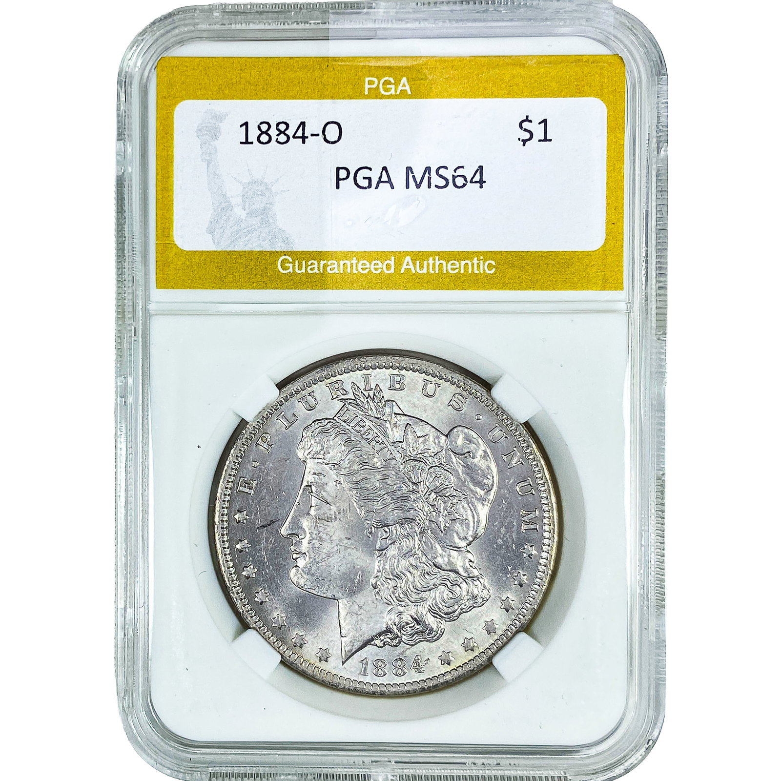 1884-O Morgan Silver Dollar PGA MS64: 1884-O Morgan Silver Dollar PGA MS64