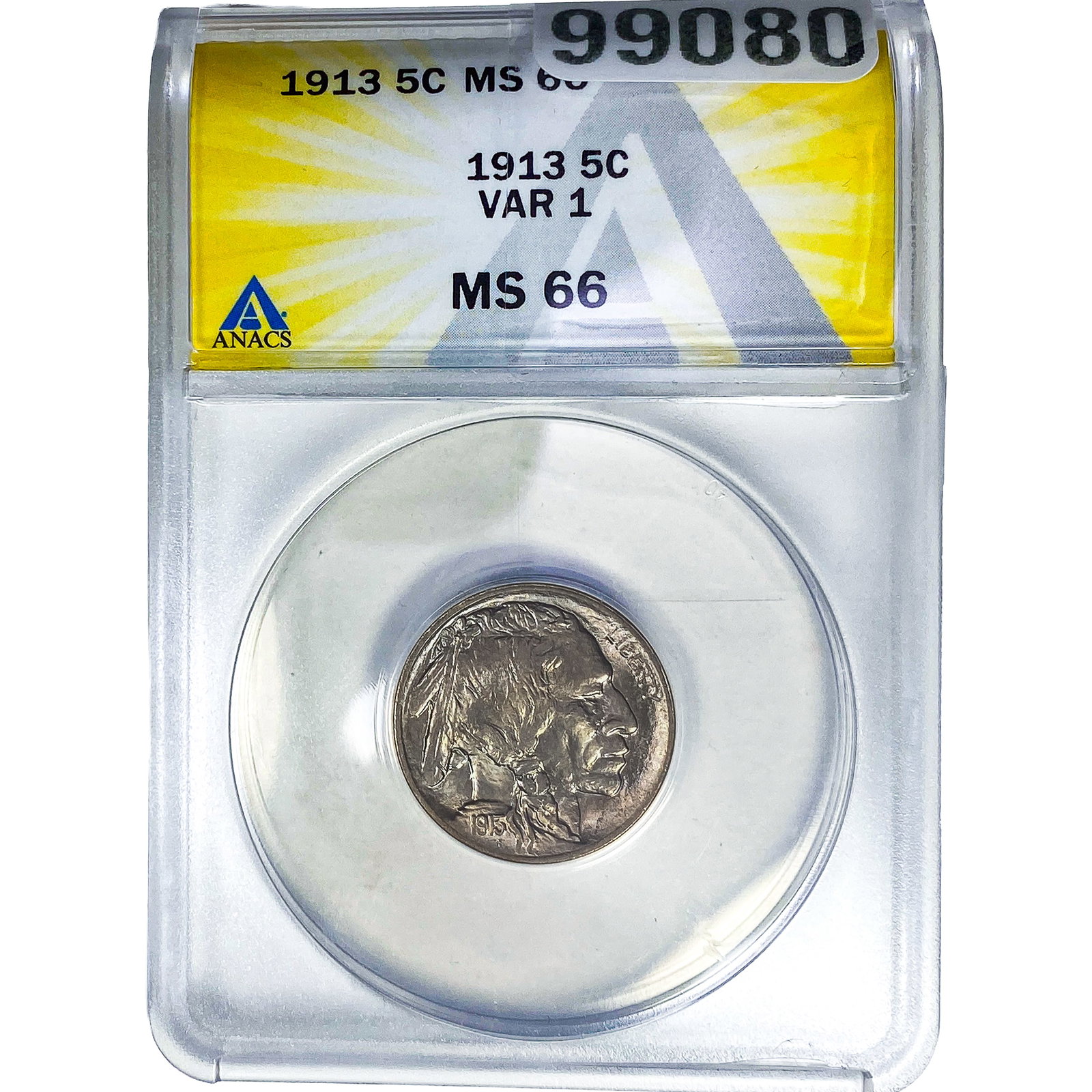 1913 Buffalo Nickel ANACS MS66 Var 1: 1913 Buffalo Nickel ANACS MS66 Var 1