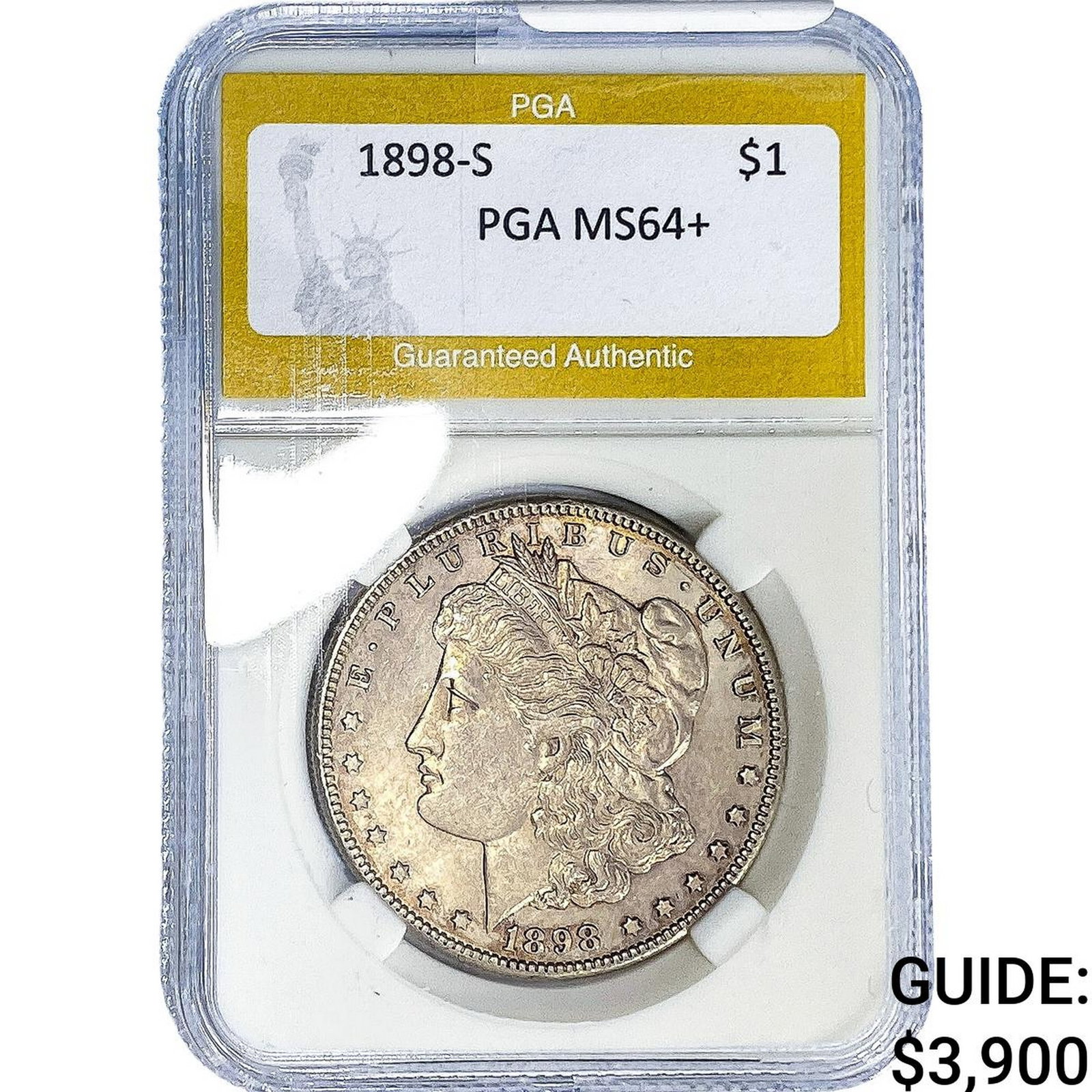 1898-S Morgan Silver Dollar PGA MS64+: 1898-S Morgan Silver Dollar PGA MS64+