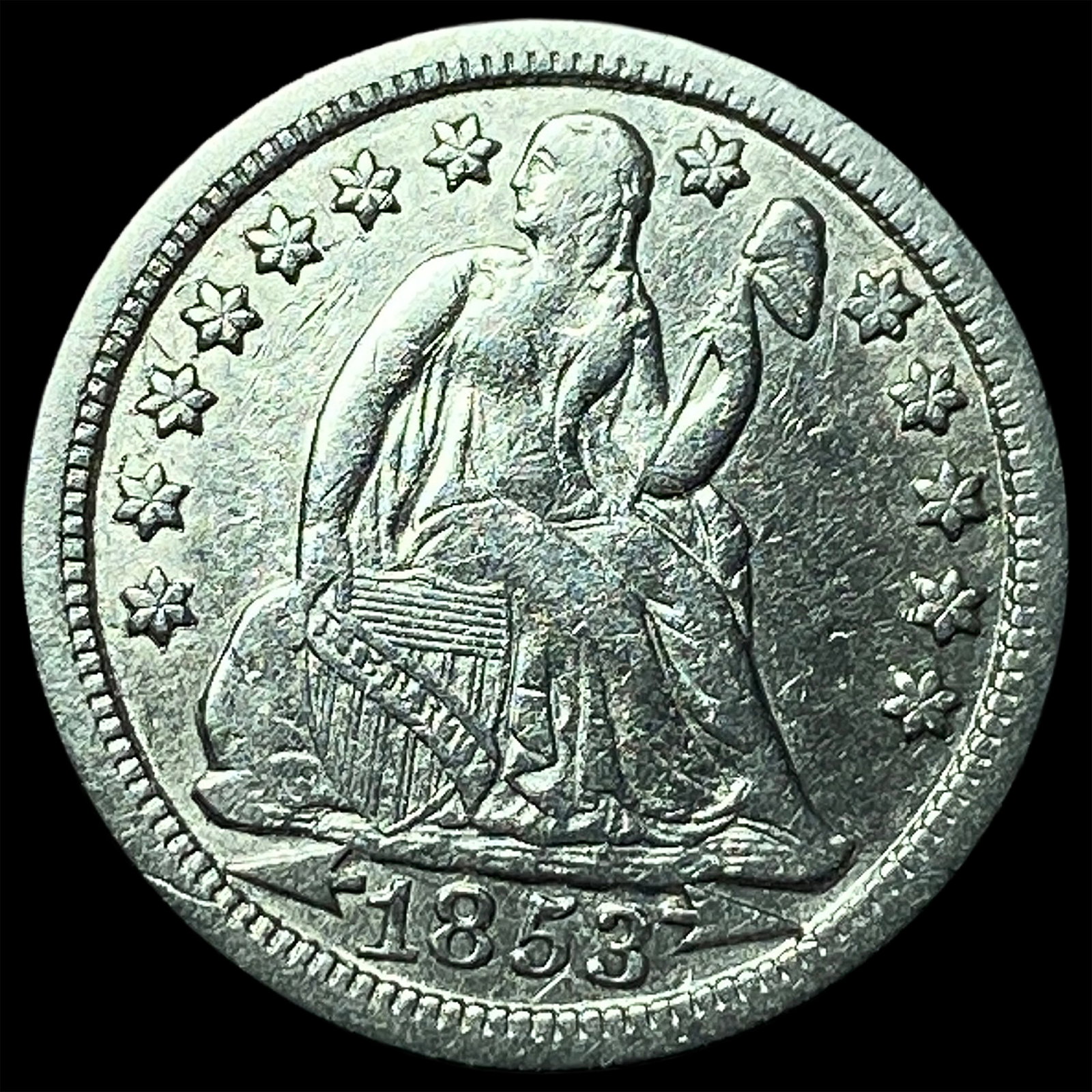 1853 Seated Liberty Dime (Arrows) UNCIRCULATED: 1853 Seated Liberty Dime (Arrows) UNCIRCULATED