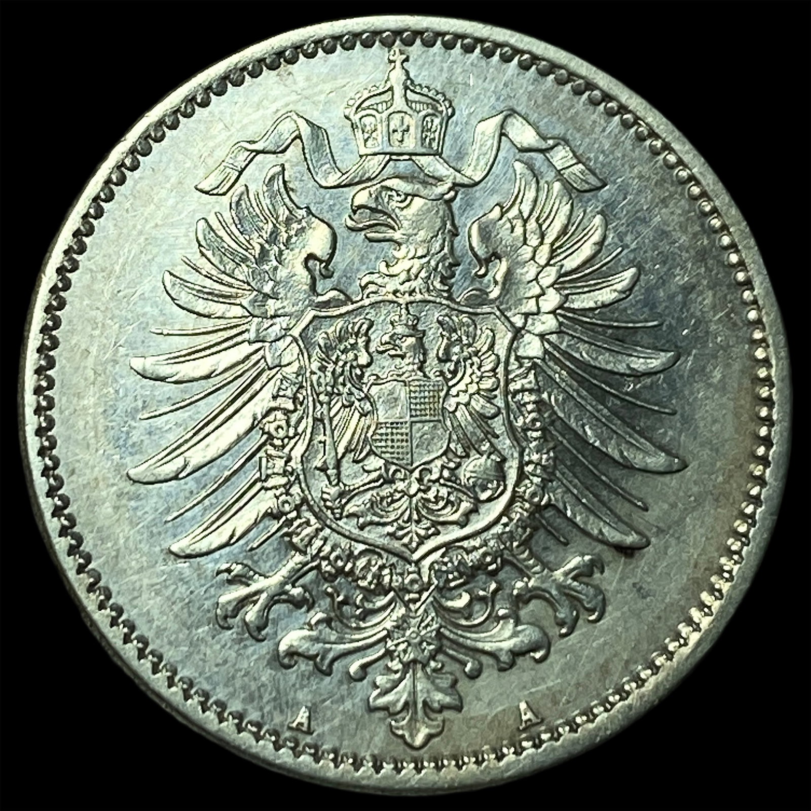 1875-A Silver 1 Mark Germany UNCIRCULATED: 1875-A Silver 1 Mark Germany UNCIRCULATED