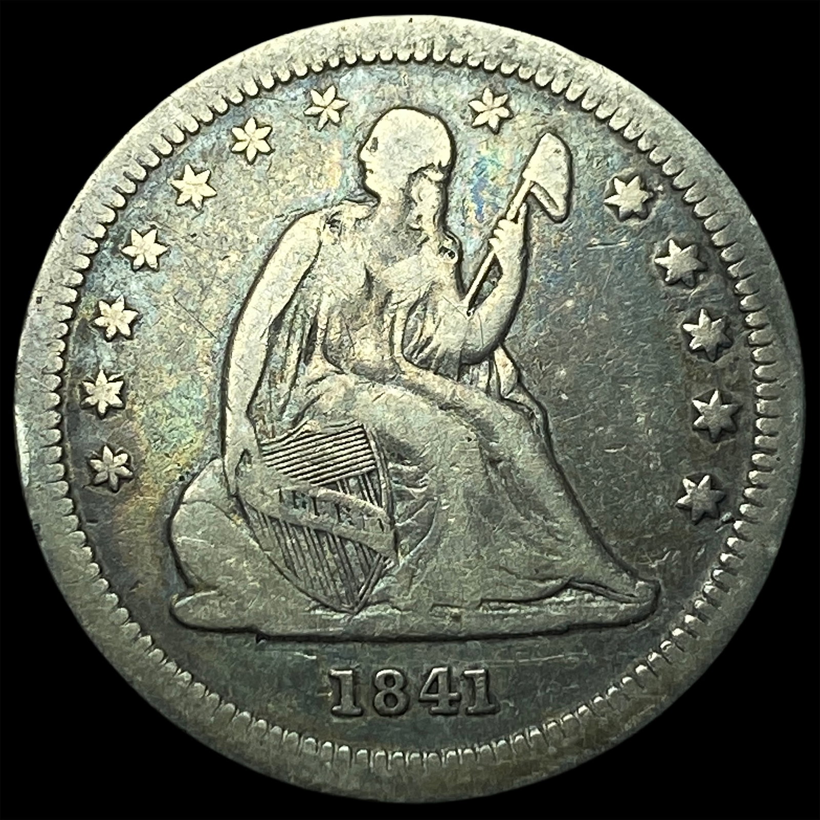 1841-O Silver Seated Liberty Quarter LIGHTLY CIRCULATED: 1841-O Silver Seated Liberty Quarter LIGHTLY CIRCULATED