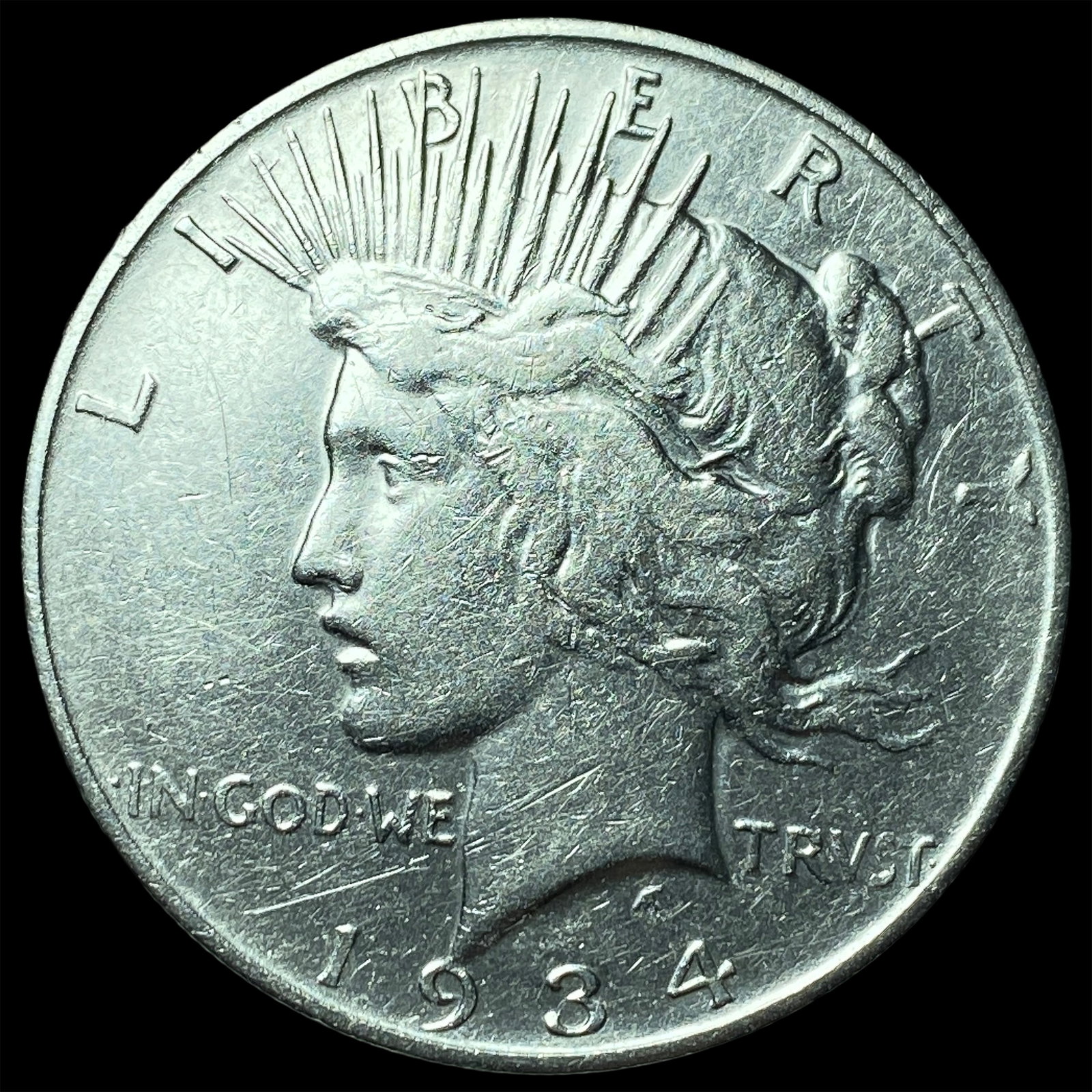 1934 Peace Silver Dollar CLOSELY UNCIRCULATED: 1934 Peace Silver Dollar CLOSELY UNCIRCULATED