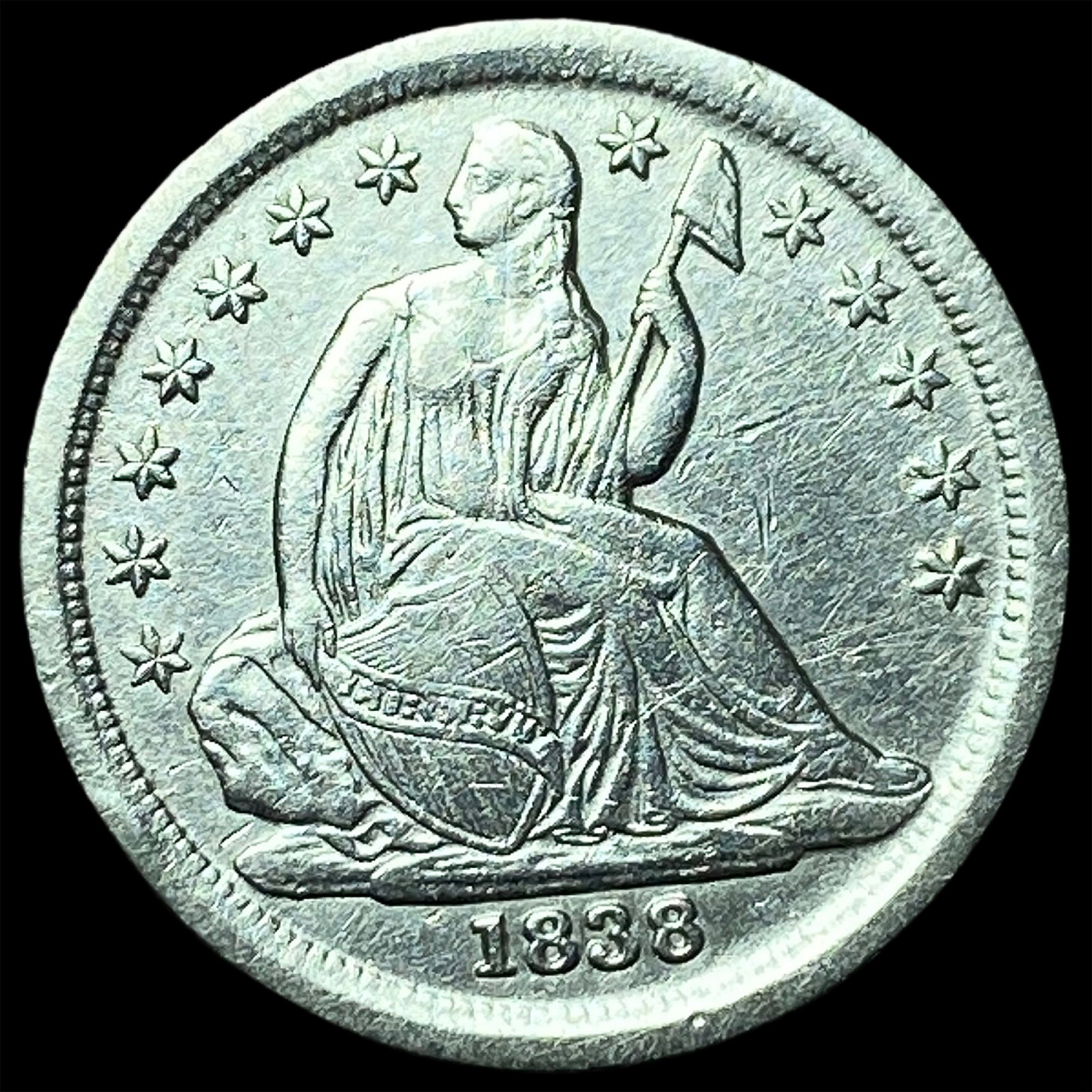1838 Silver Seated Liberty Dime HIGH GRADE: 1838 Silver Seated Liberty Dime HIGH GRADE
