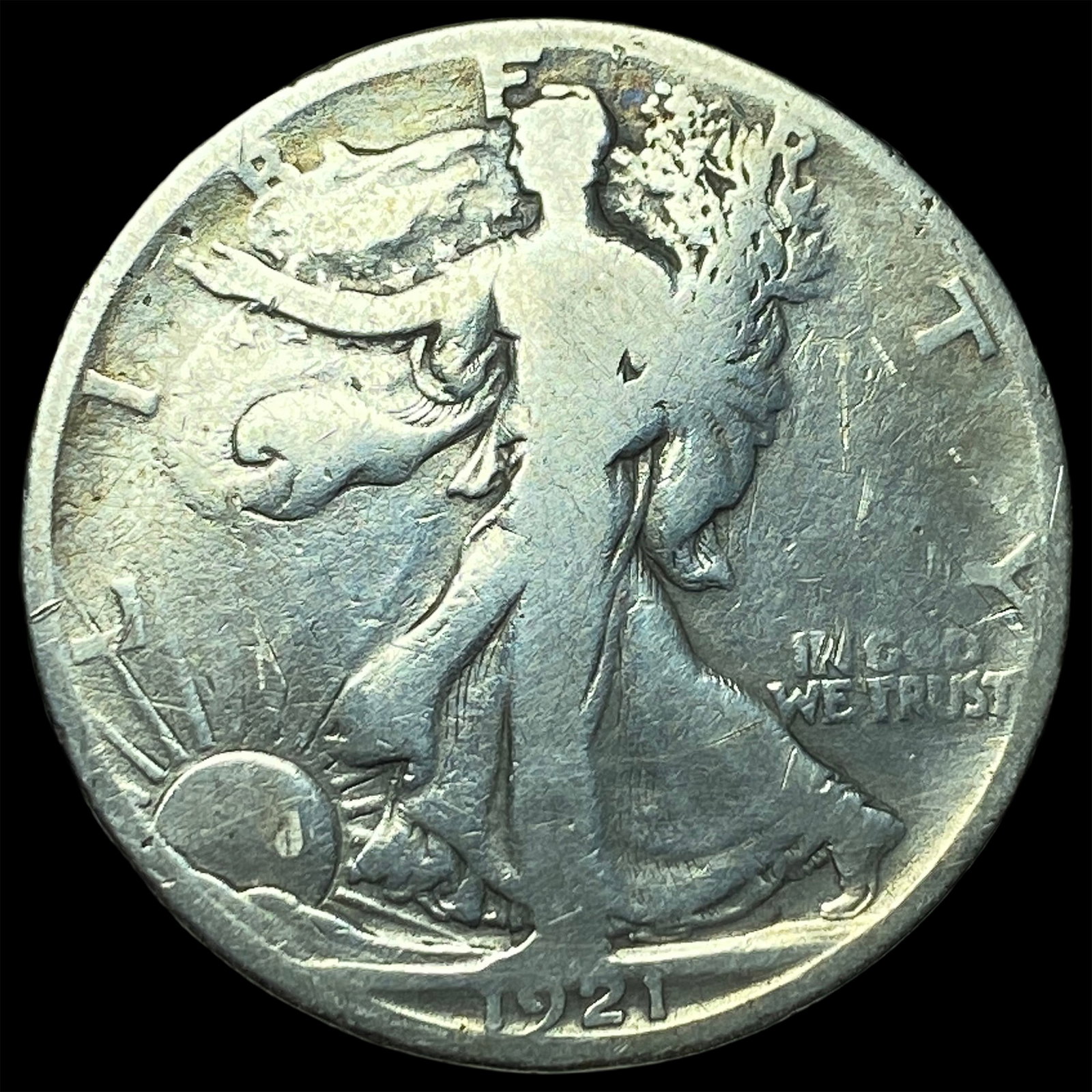 1921-S Silver Walking Liberty Half Dollar LIGHTLY CIRCULATED: 1921-S Silver Walking Liberty Half Dollar LIGHTLY CIRCULATED