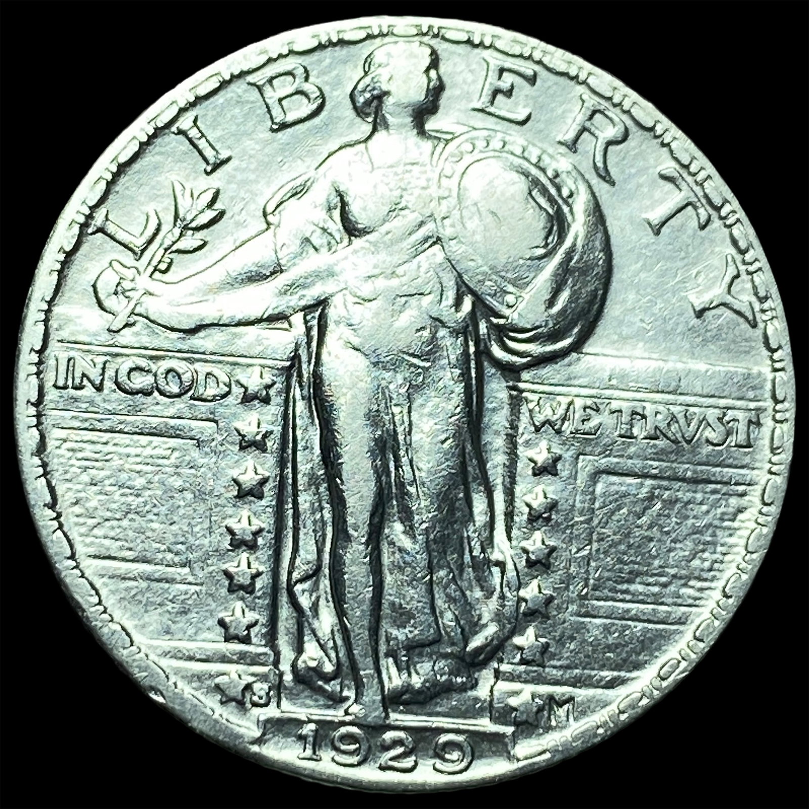 1929-S Silver Standing Liberty Quarter CHOICE AU: 1929-S Silver Standing Liberty Quarter CHOICE AU