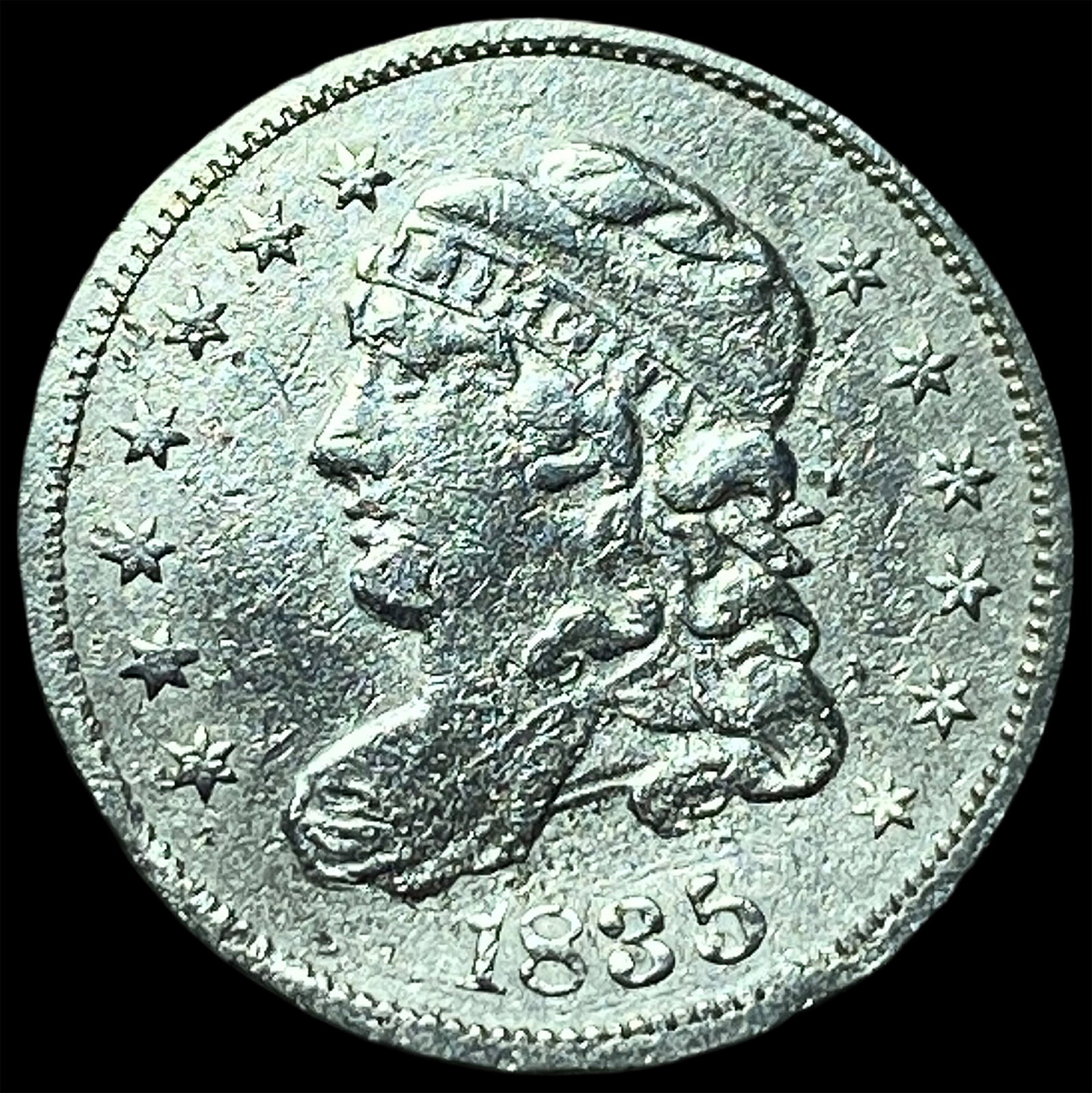 1835 Capped Bust Silver Half Dime CLOSELY UNCIRCULATED: 1835 Capped Bust Silver Half Dime CLOSELY UNCIRCULATED