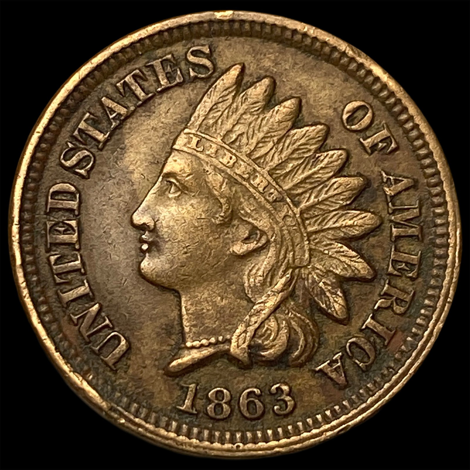 1863 Copper-Nickel Indian Head Cent NEARLY UNCIRCULATED: 1863 Copper-Nickel Indian Head Cent NEARLY UNCIRCULATED
