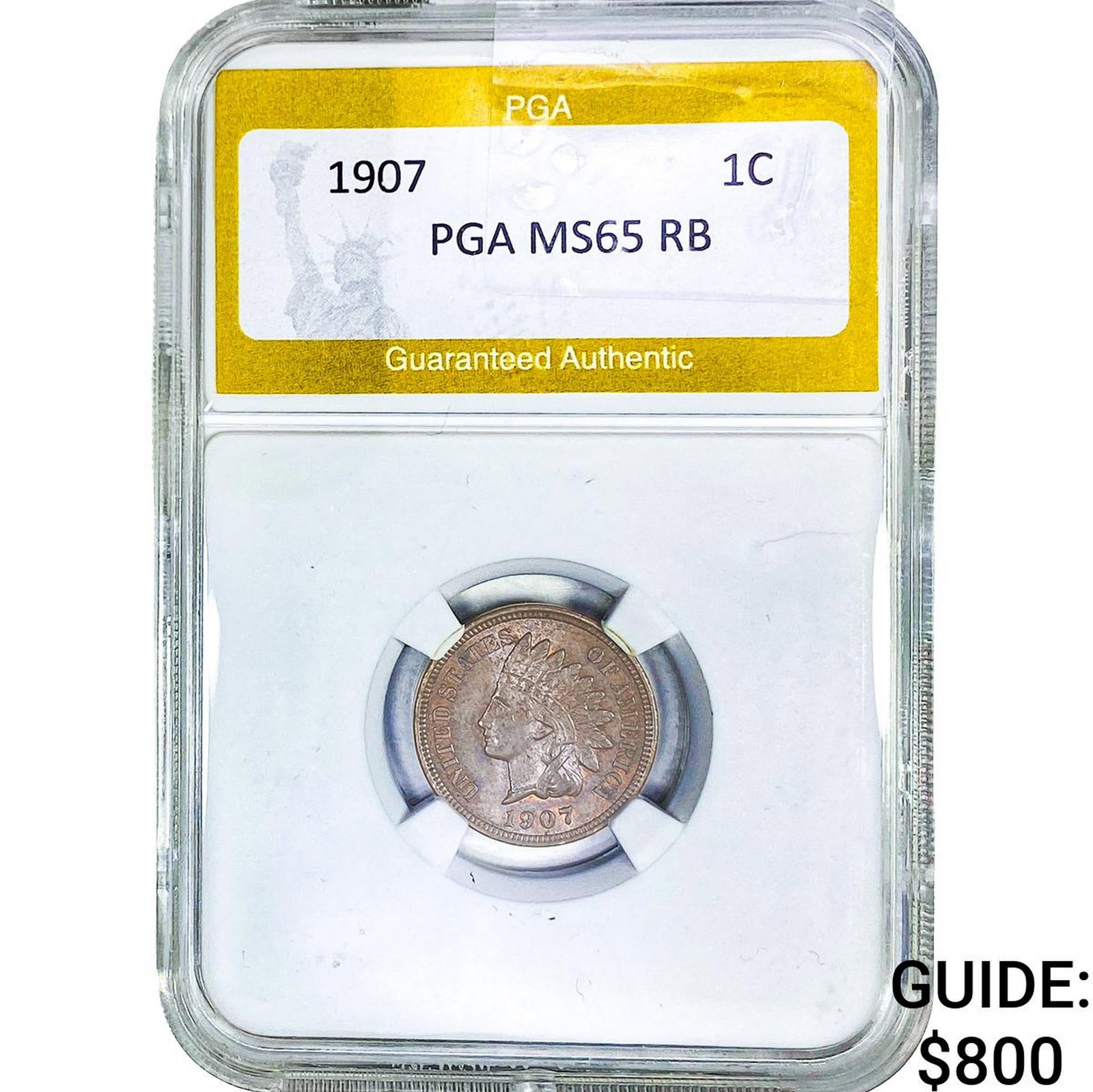 1907 Indian Head Cent PGA MS65 RB (1 of 2)