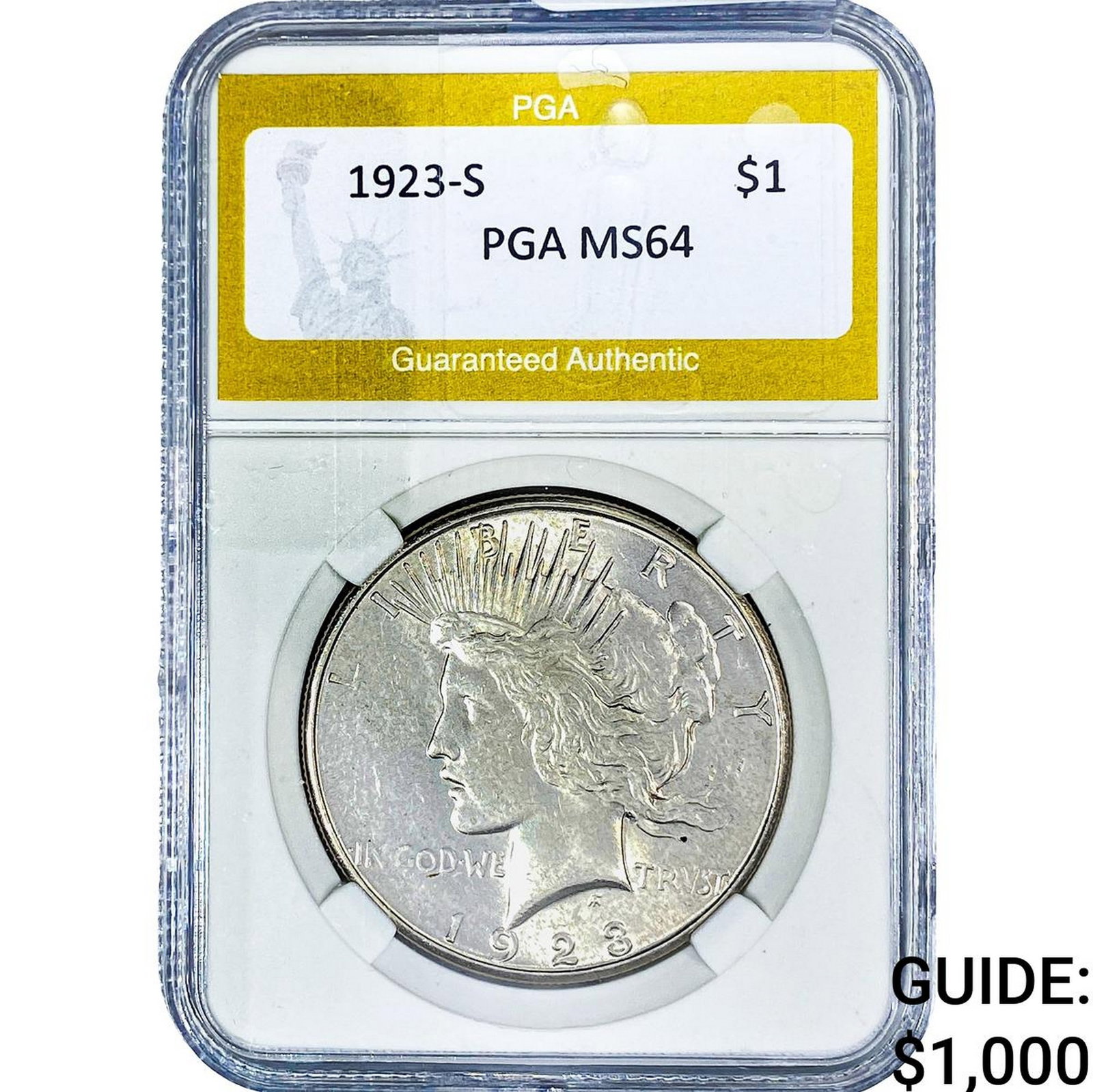 1923-S Morgan Silver Dollar PGA MS64: 1923-S Morgan Silver Dollar PGA MS64