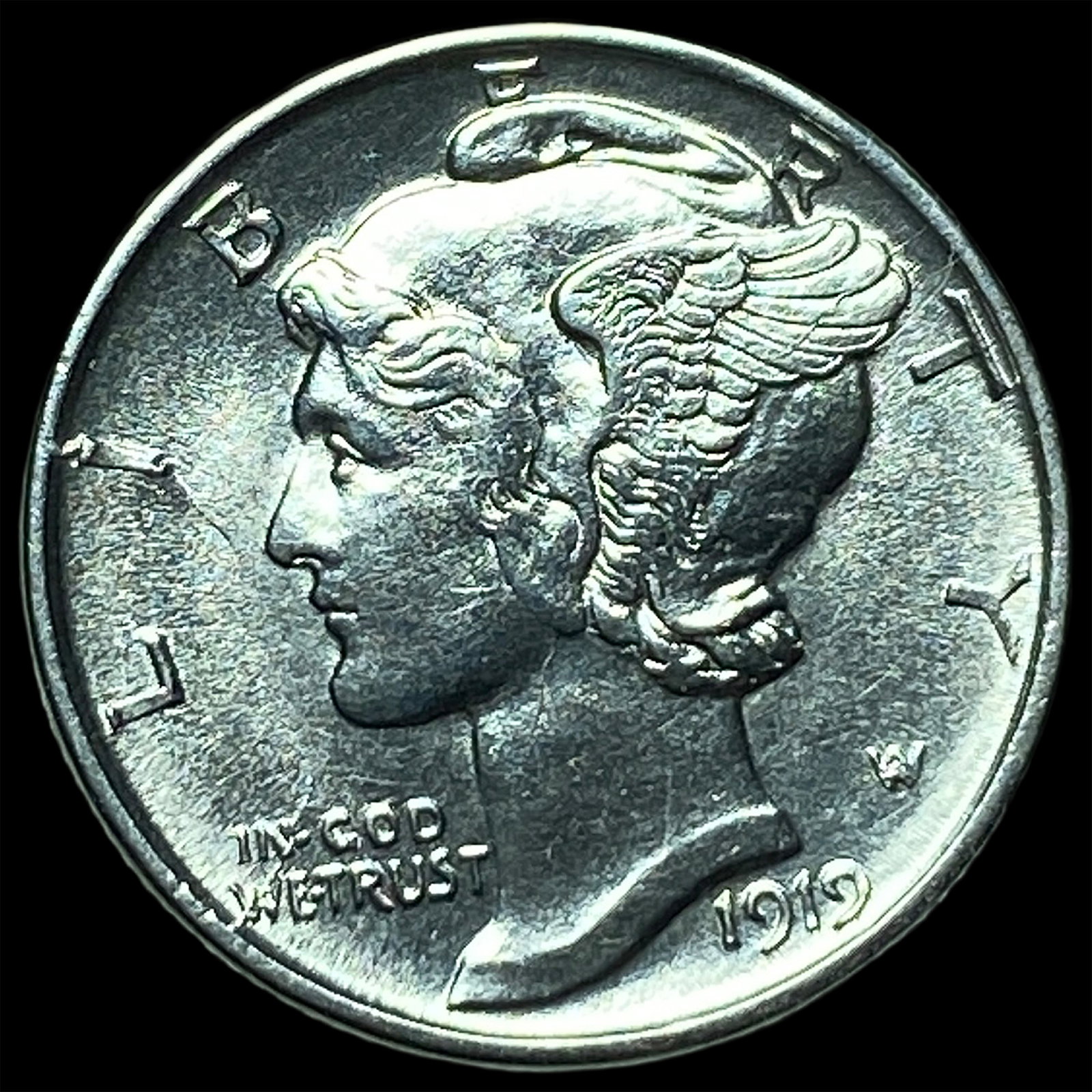 1919-S Silver Mercury Dime UNCIRCULATED: 1919-S Silver Mercury Dime UNCIRCULATED