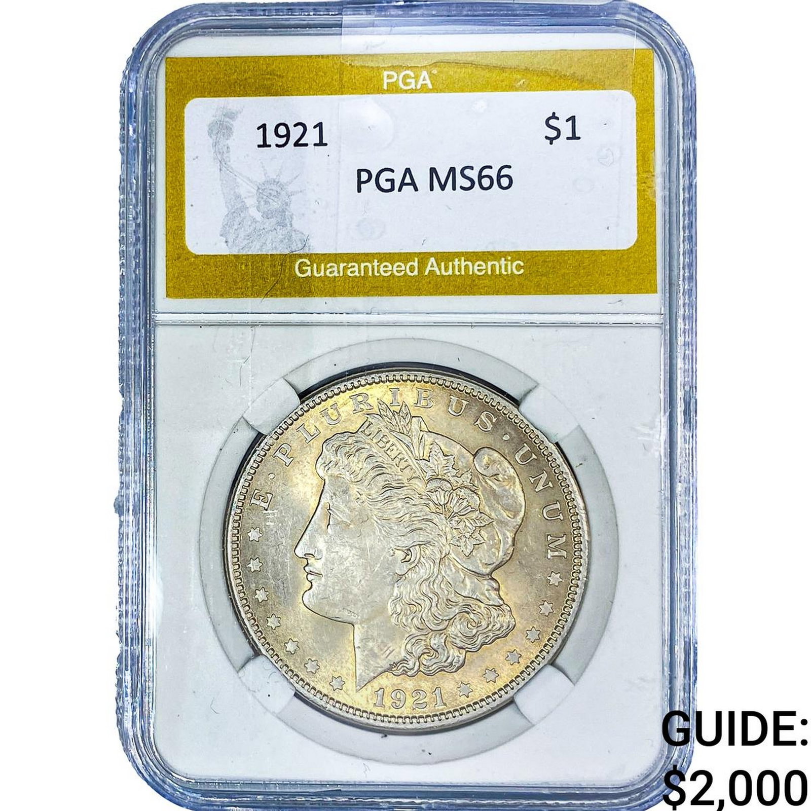 1921 Morgan Silver Dollar PGA MS66: 1921 Morgan Silver Dollar PGA MS66