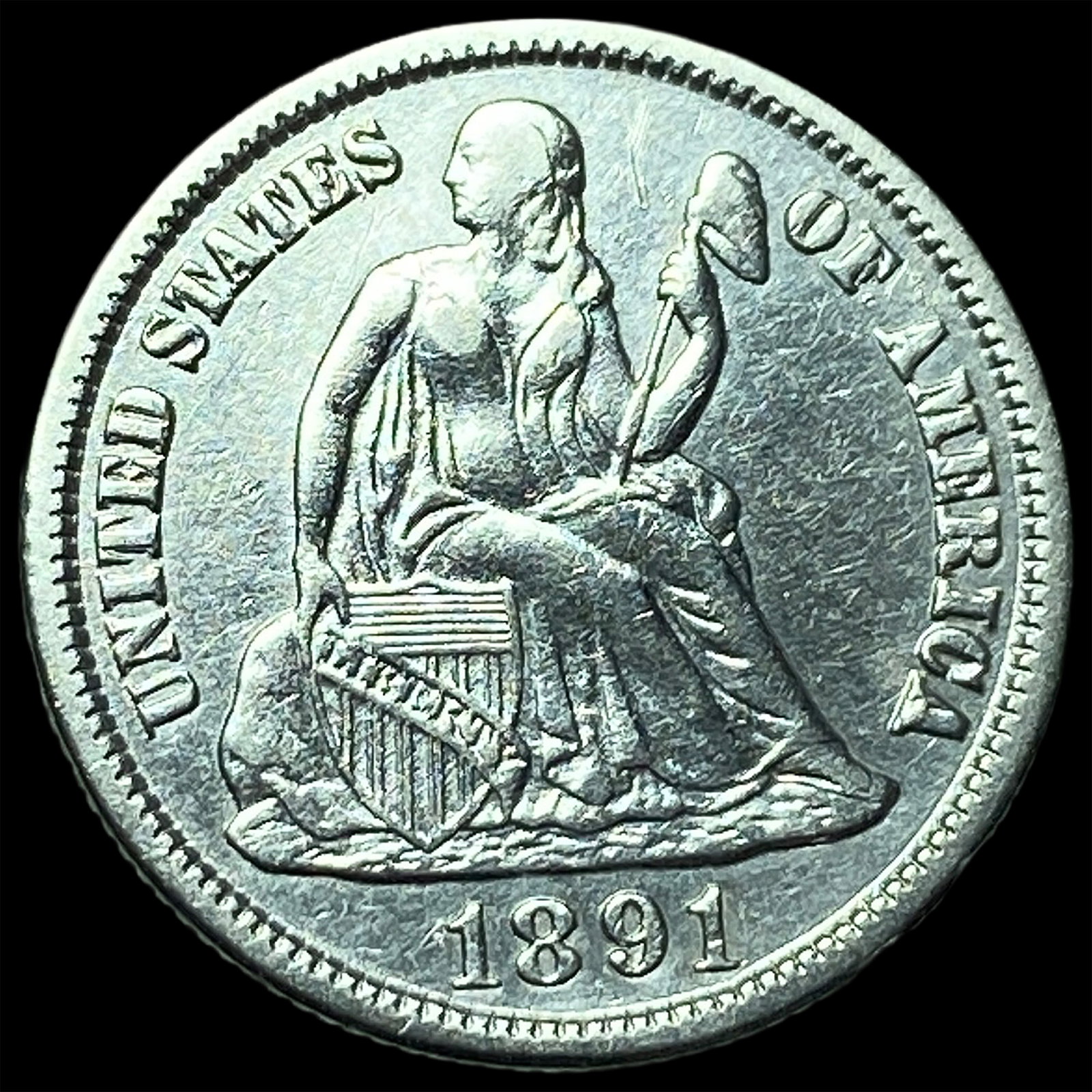 1891-S Silver Dime UNCIRCULATED: 1891-S Silver Dime UNCIRCULATED