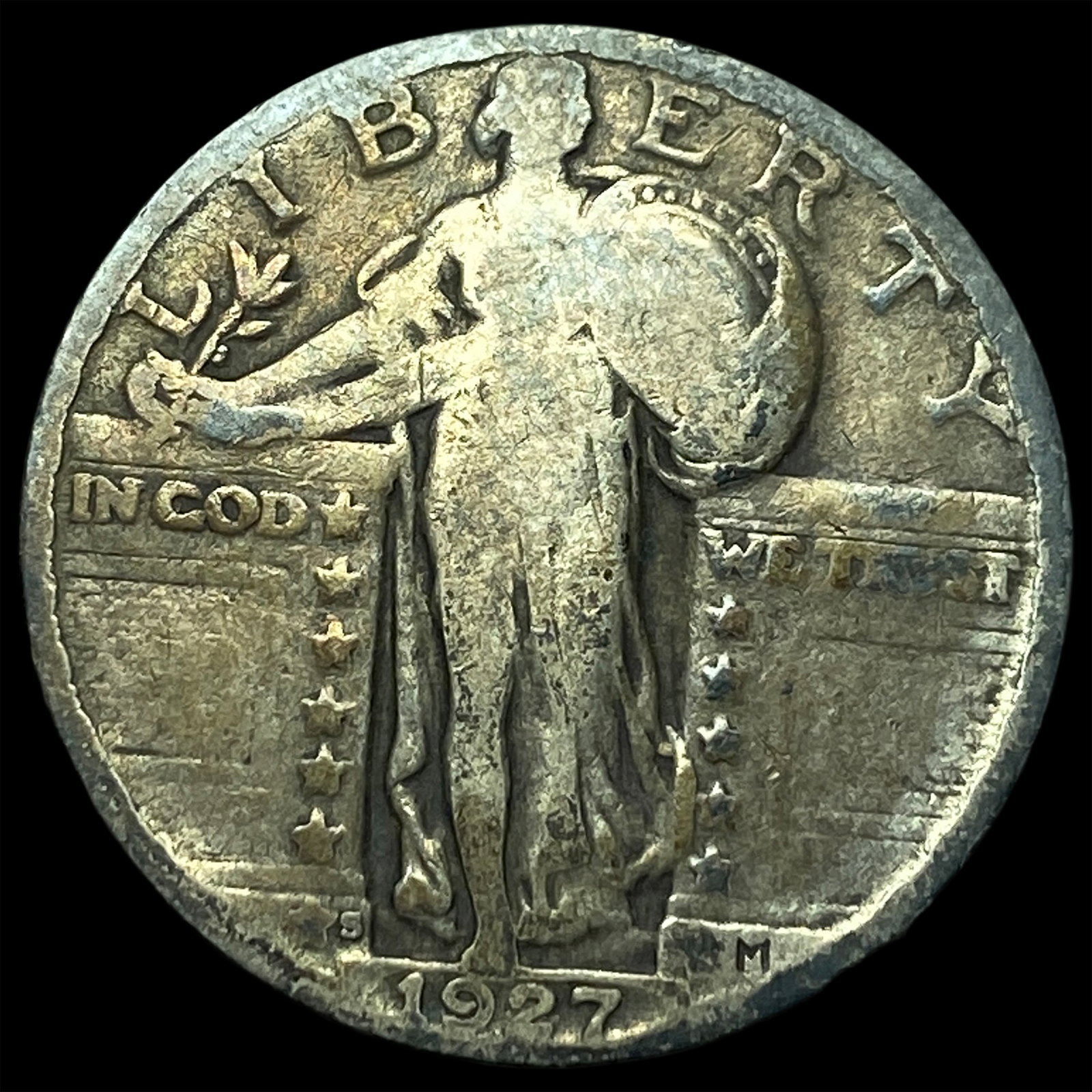 1927-S Silver Standing Liberty Quarter LIGHTLY CIRCULATED: 1927-S Silver Standing Liberty Quarter LIGHTLY CIRCULATED