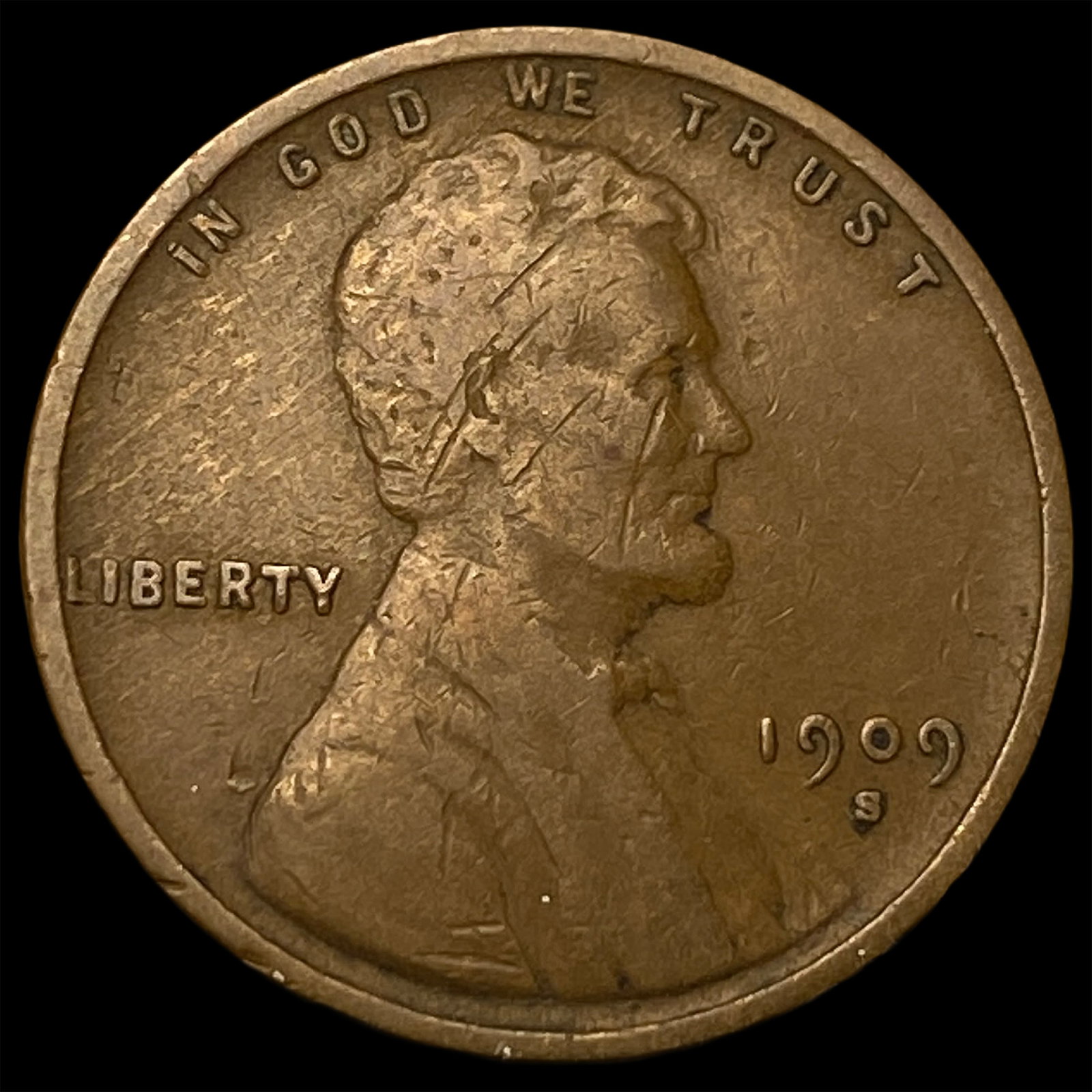1909-S Lincoln Wheat Cent LIGHTLY CIRCULATED: 1909-S Lincoln Wheat Cent LIGHTLY CIRCULATED