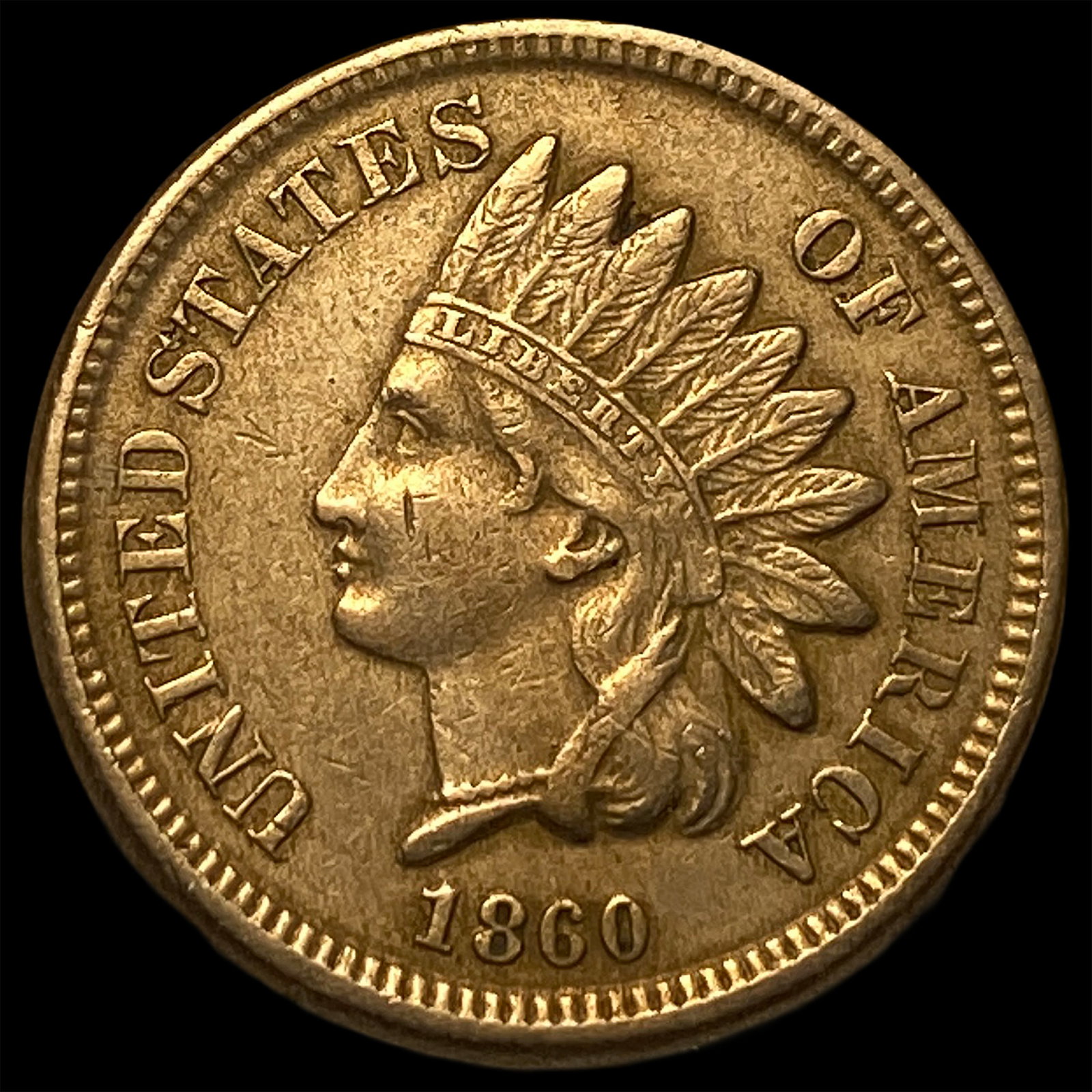 1860 Indian Head Cent NEARLY UNCIRCULATED: 1860 Indian Head Cent NEARLY UNCIRCULATED