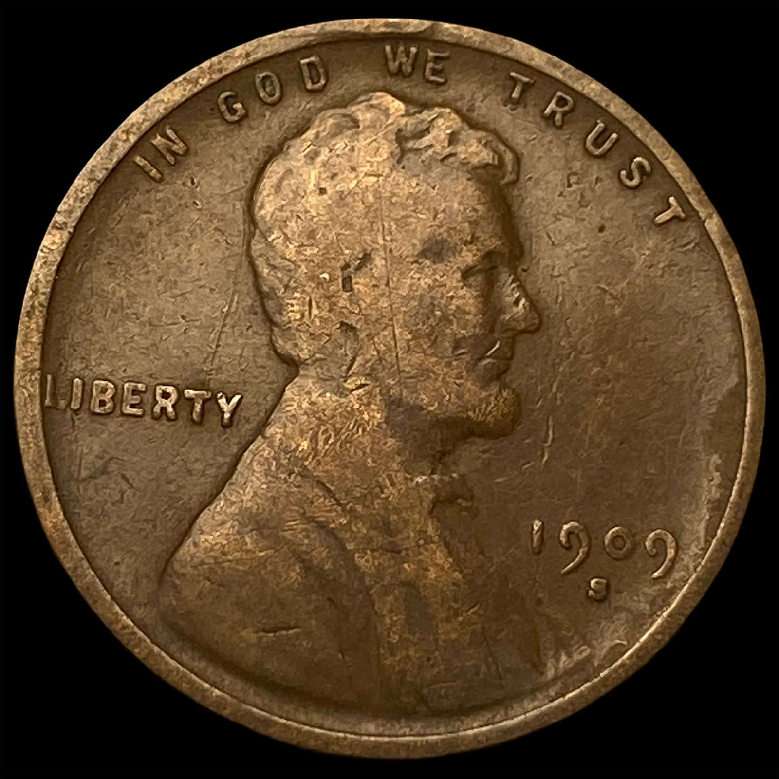 1909-S Lincoln Wheat Cent CLOSELY UNCIRCULATED: 1909-S Lincoln Wheat Cent CLOSELY UNCIRCULATED