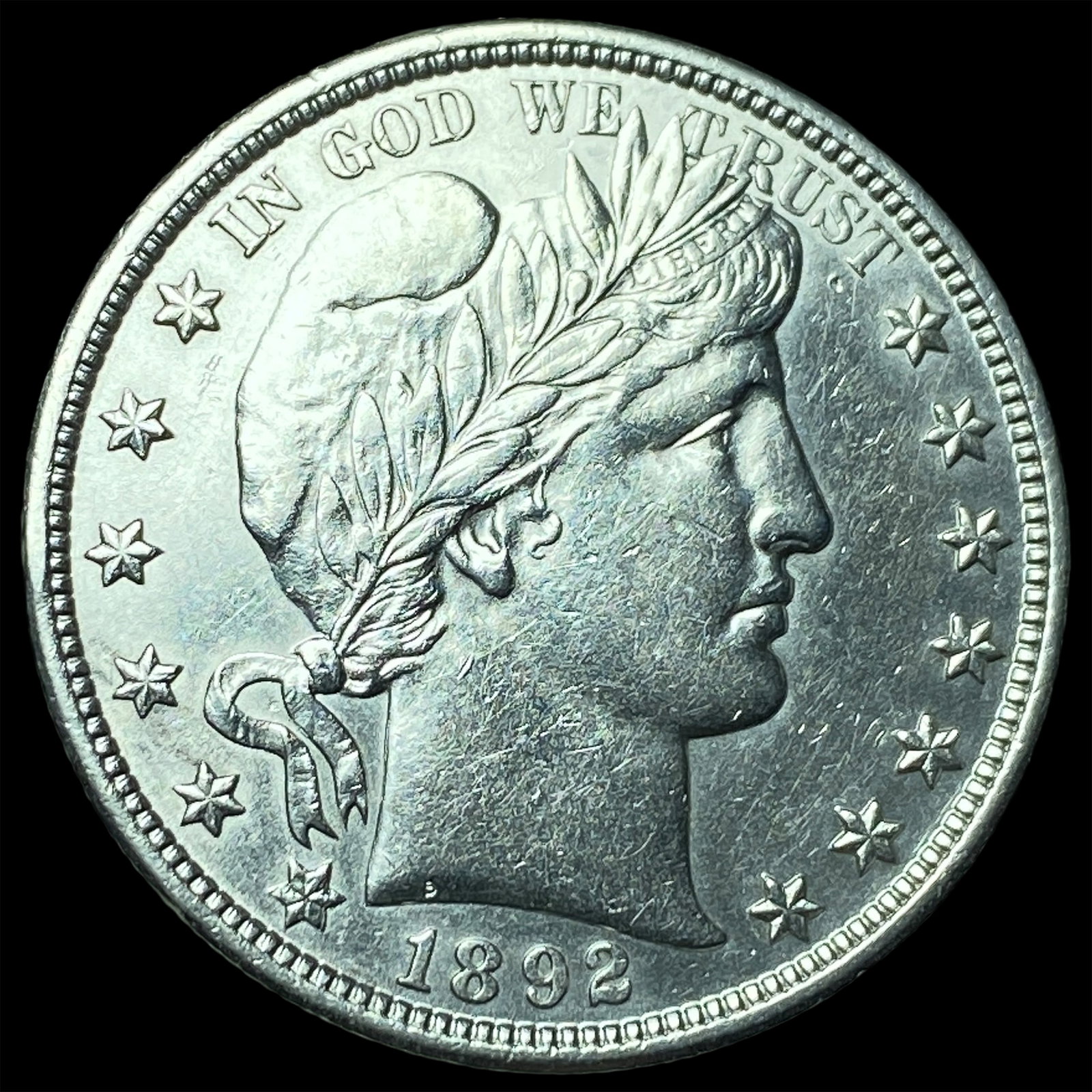 1892 Silver Half Dollar (Barber) UNCIRCULATED: 1892 Silver Half Dollar (Barber) UNCIRCULATED