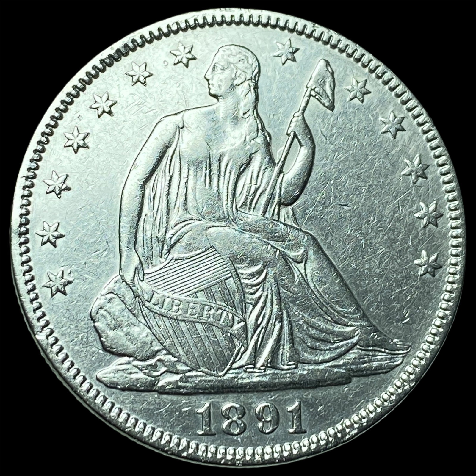 1891 Silver Half Dollar UNCIRCULATED: 1891 Silver Half Dollar UNCIRCULATED
