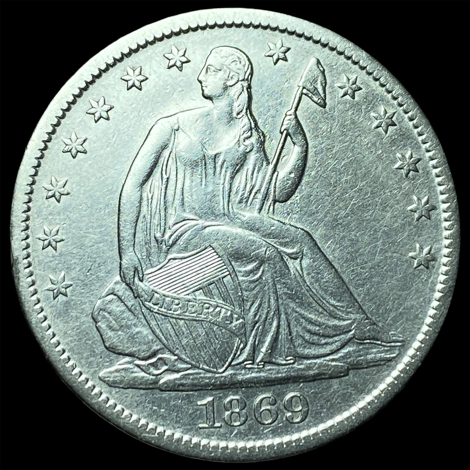 1869-S Silver Half Dollar UNCIRCULATED: 1869-S Silver Half Dollar UNCIRCULATED