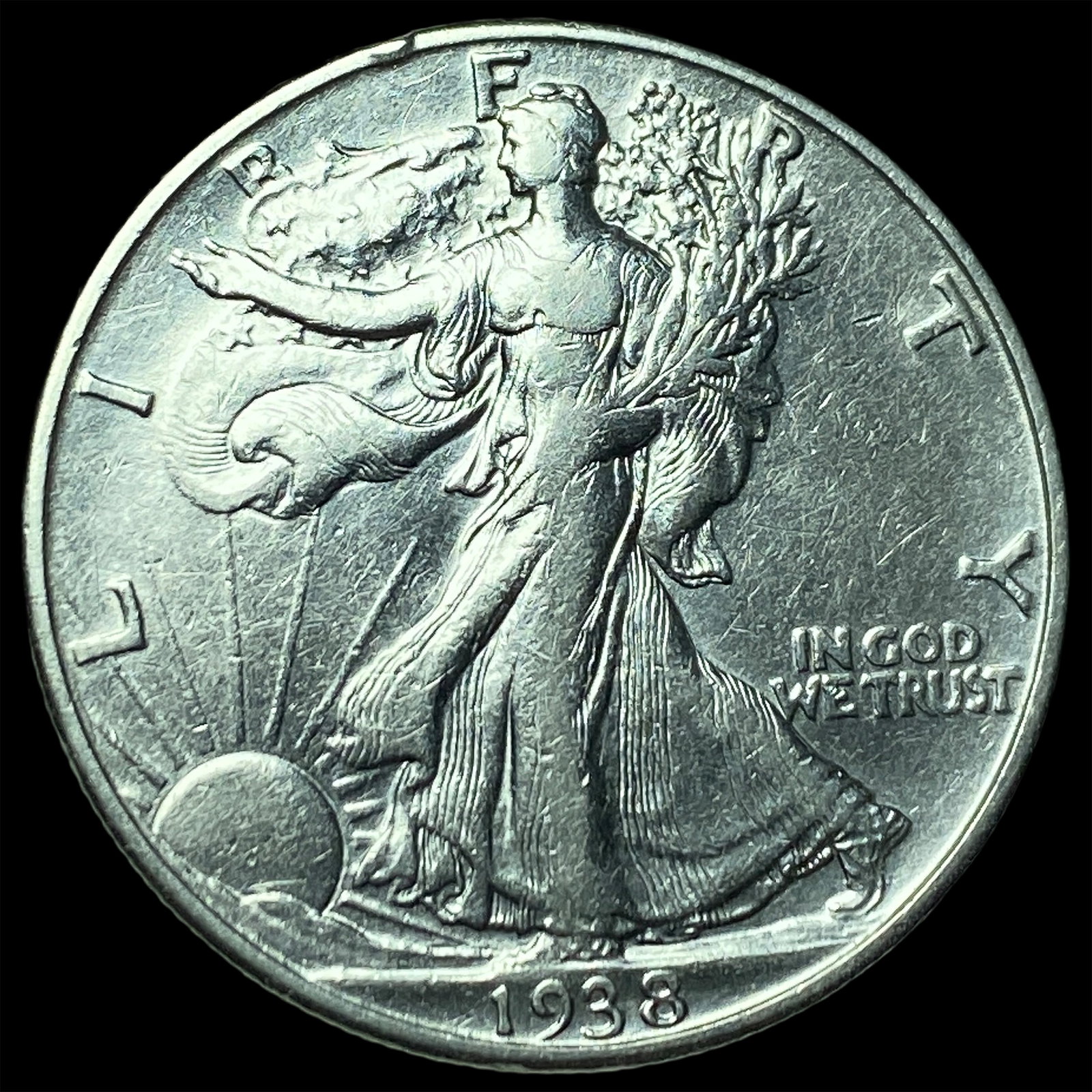 1938-D Silver Walking Liberty Half Dollar UNCIRCULATED: 1938-D Silver Walking Liberty Half Dollar UNCIRCULATED