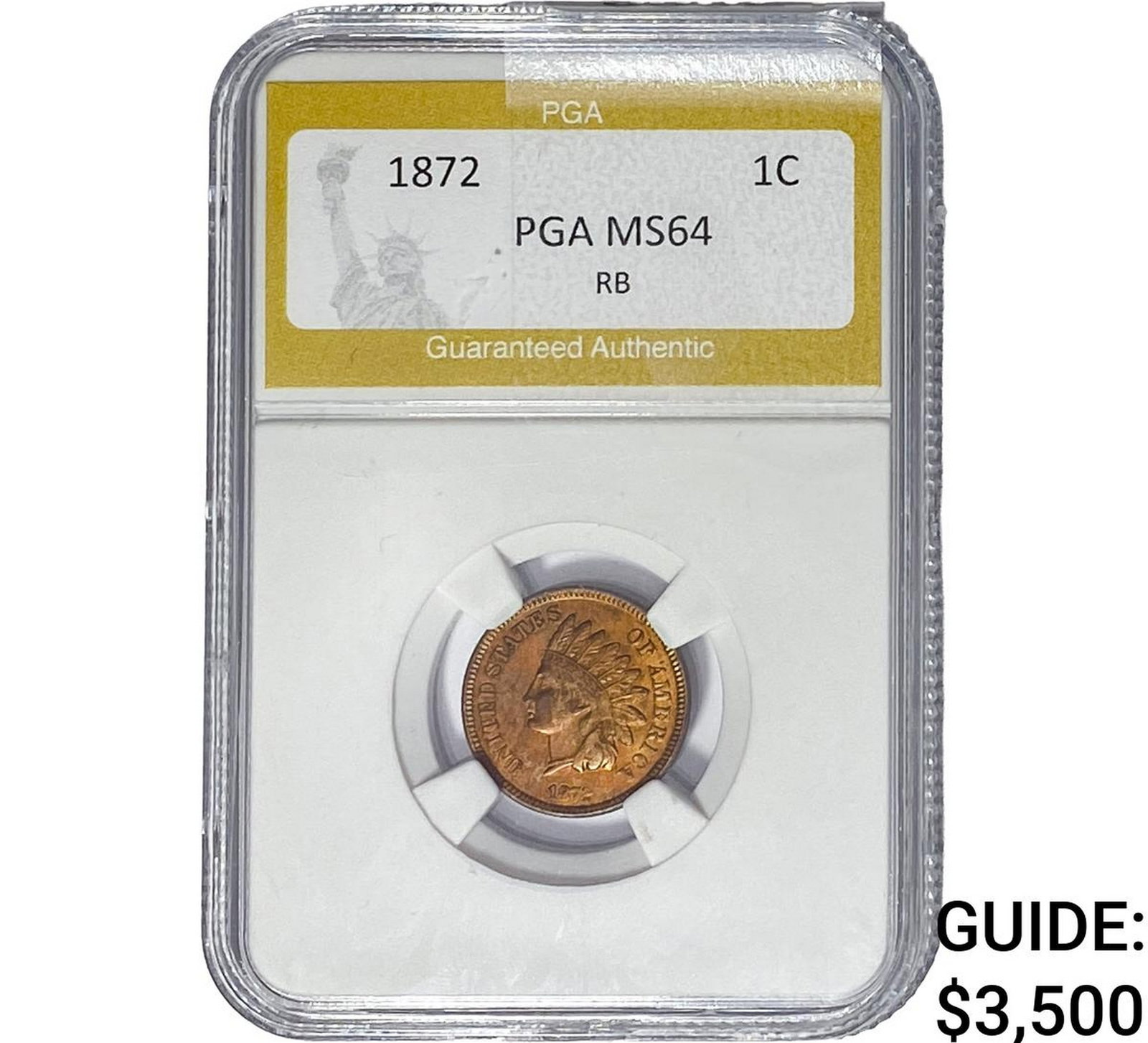 1872 Indian Head Cent PGA MS64 RB (1 of 2)