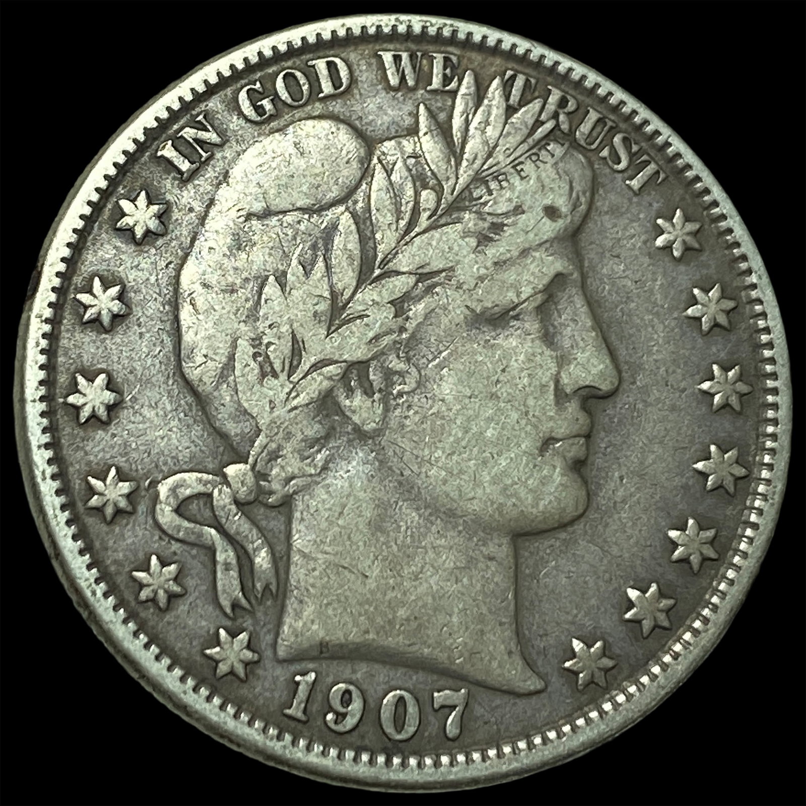 1907-O Silver Barber Half Dollar NEARLY UNCIRCULATED (1 of 2)