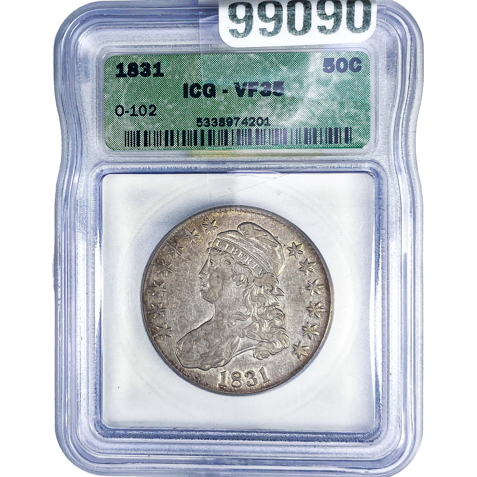 1831 Capped Bust Half Dollar ICG VF35 O-102: 1831 Capped Bust Half Dollar ICG VF35 O-102