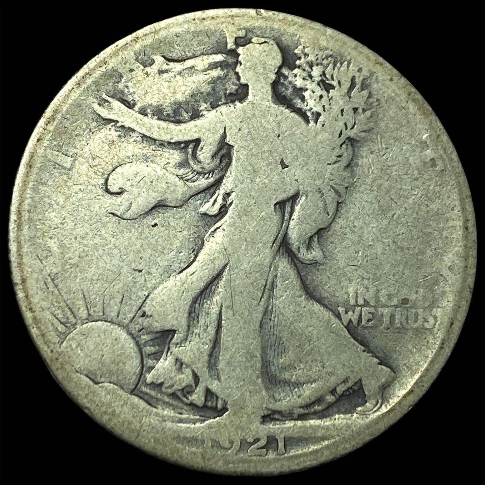 1921-S Silver Walking Liberty Half Dollar NICELY CIRCULATED: 1921-S Silver Walking Liberty Half Dollar NICELY CIRCULATED