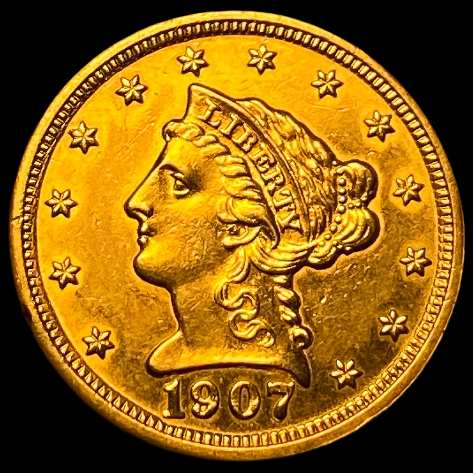 1907 Liberty Head Gold Quarter Eagle $2.50 UNCIRCULATED: 1907 Liberty Head Gold Quarter Eagle $2.50 UNCIRCULATED