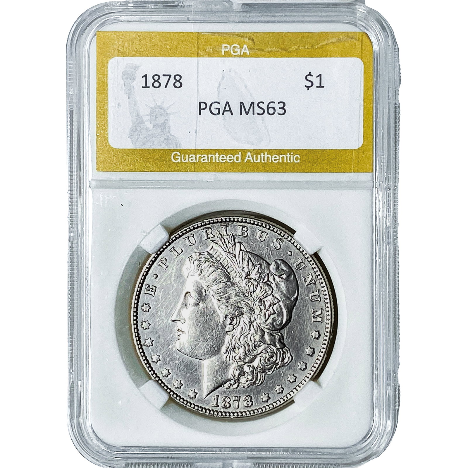 1878 Morgan Silver Dollar PGA MS63: 1878 Morgan Silver Dollar PGA MS63
