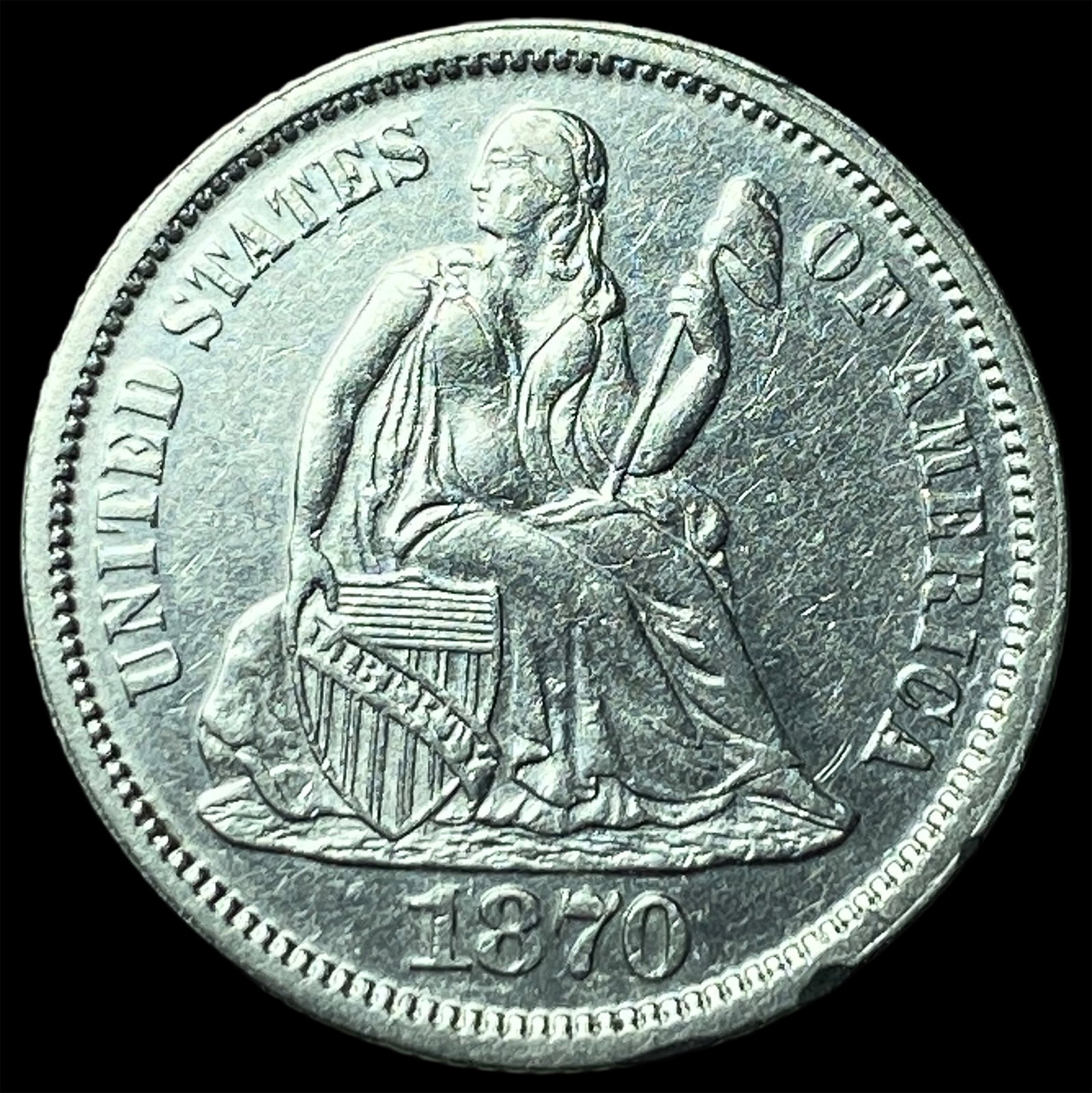 1870 Seated Liberty Dime UNCIRCULATED: 1870 Seated Liberty Dime UNCIRCULATED