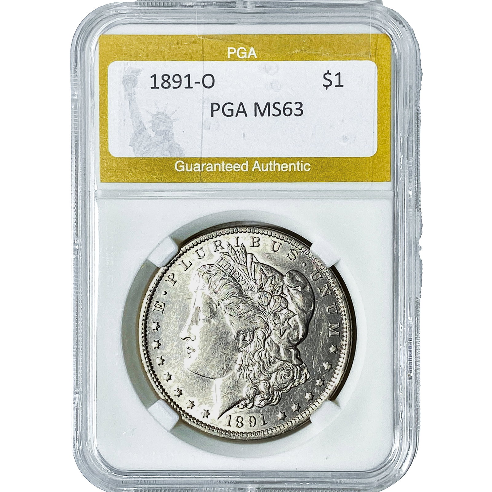 1891-O Morgan Silver Dollar PGA MS63: 1891-O Morgan Silver Dollar PGA MS63
