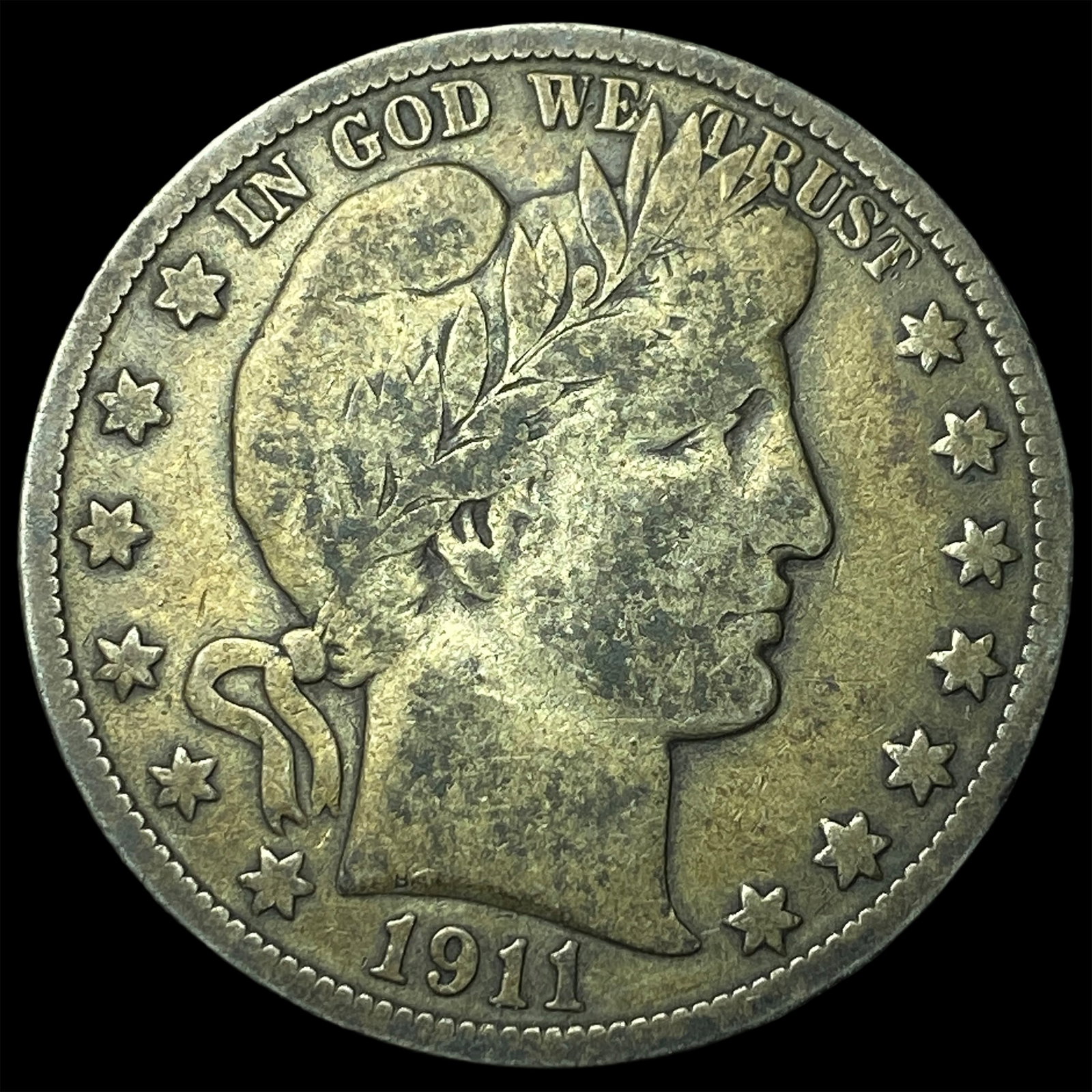 1911-S Silver Barber Half Dollar LIGHTLY CIRCULATED: 1911-S Silver Barber Half Dollar LIGHTLY CIRCULATED