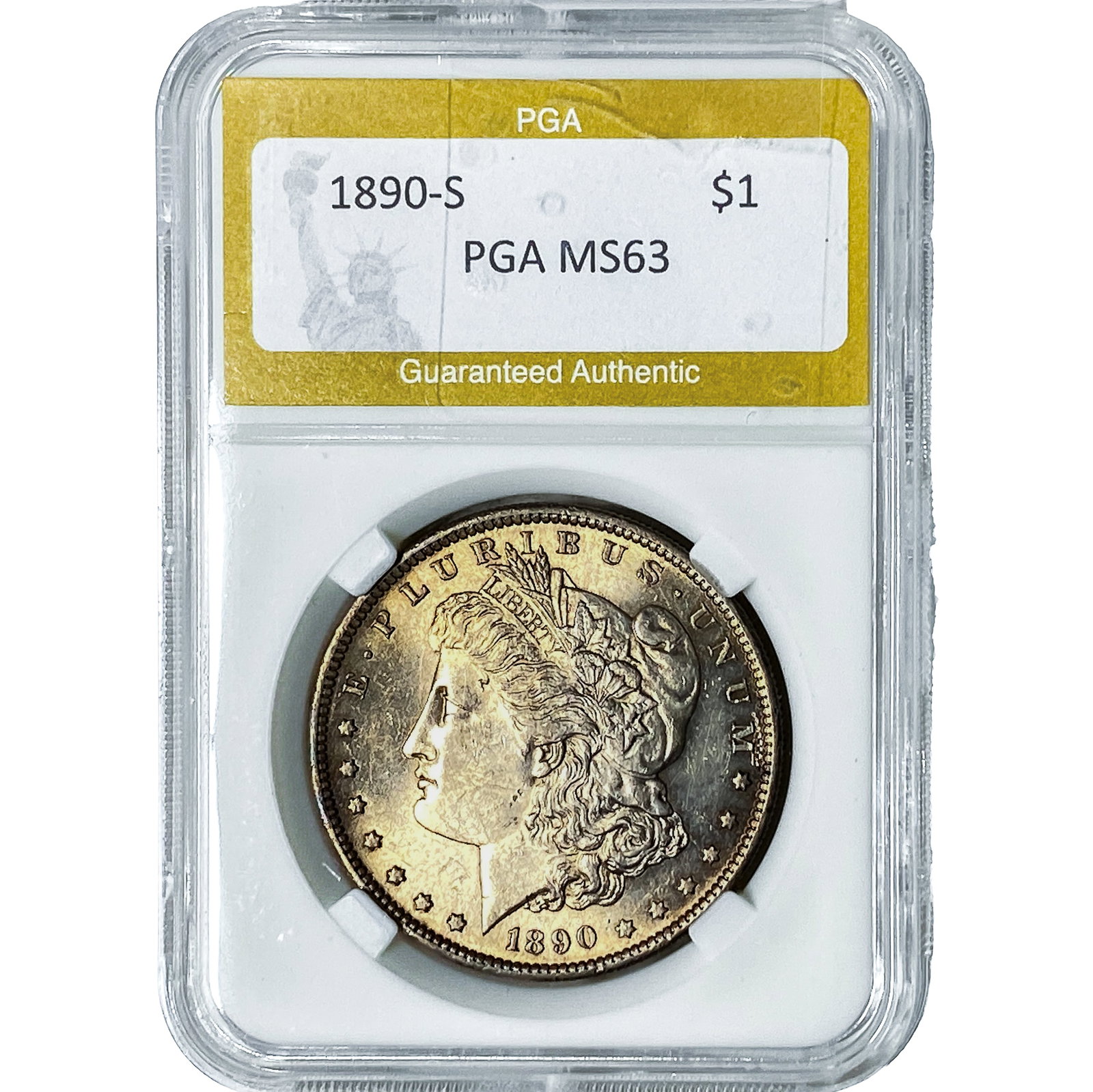 1890-S Morgan Silver Dollar PGA MS63 (1 of 2)