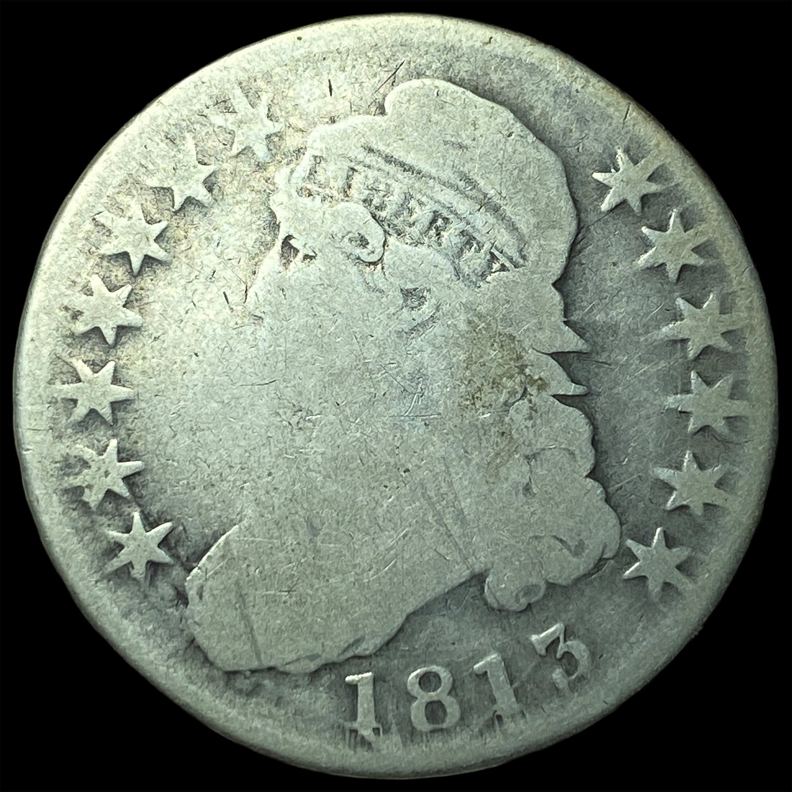 1813 Capped Bust Half Dollar NICELY CIRCULATED: 1813 Capped Bust Half Dollar NICELY CIRCULATED