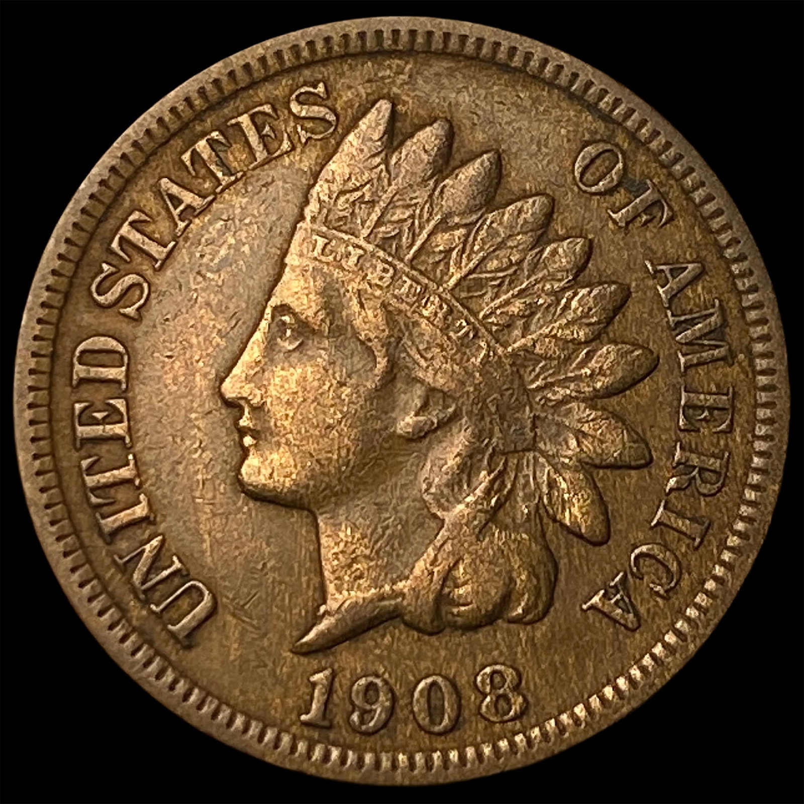 1908-S Indian Head Cent CLOSELY UNCIRCULATED: 1908-S Indian Head Cent CLOSELY UNCIRCULATED