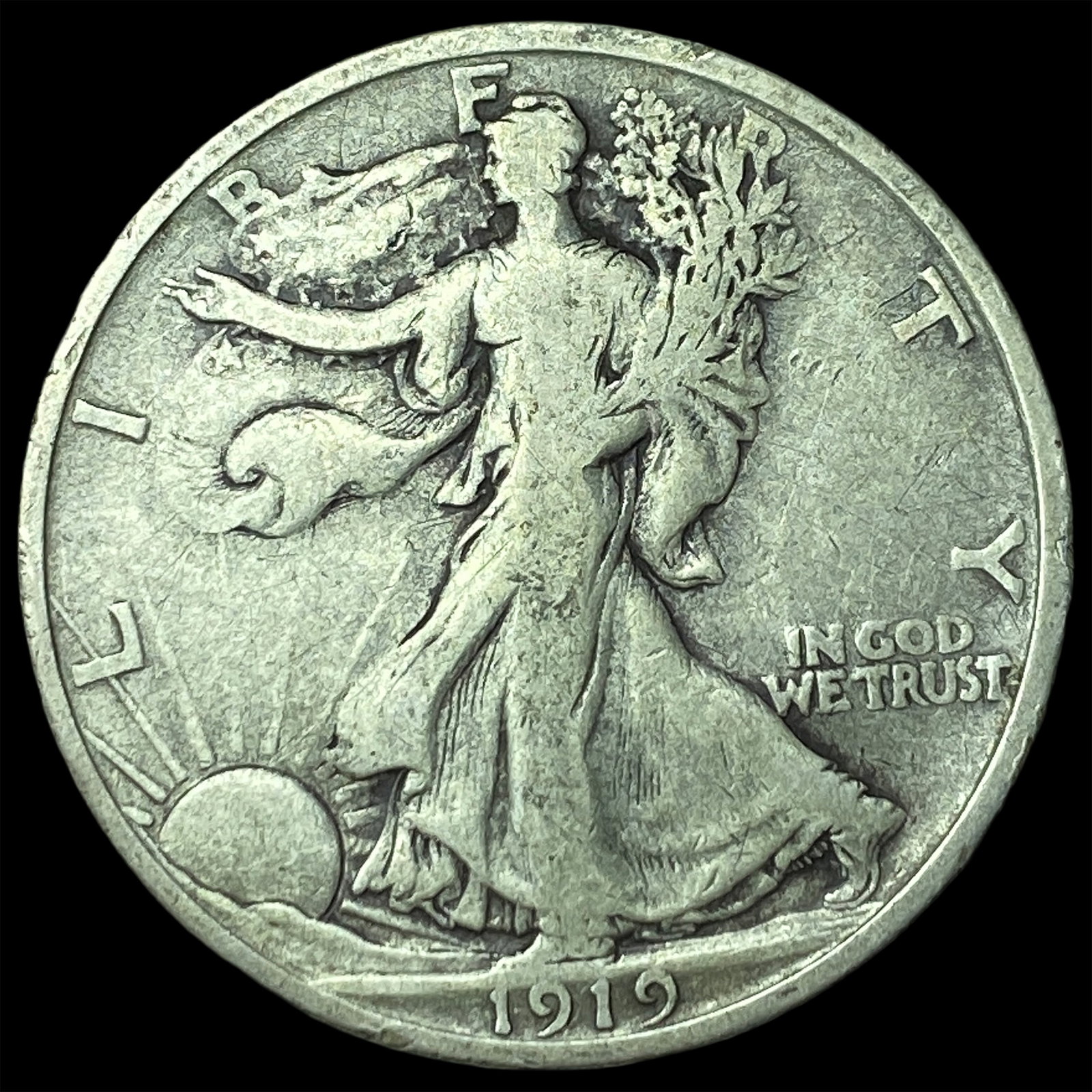 1919-D Silver Walking Liberty Half Dollar LIGHTLY CIRCULATED: 1919-D Silver Walking Liberty Half Dollar LIGHTLY CIRCULATED