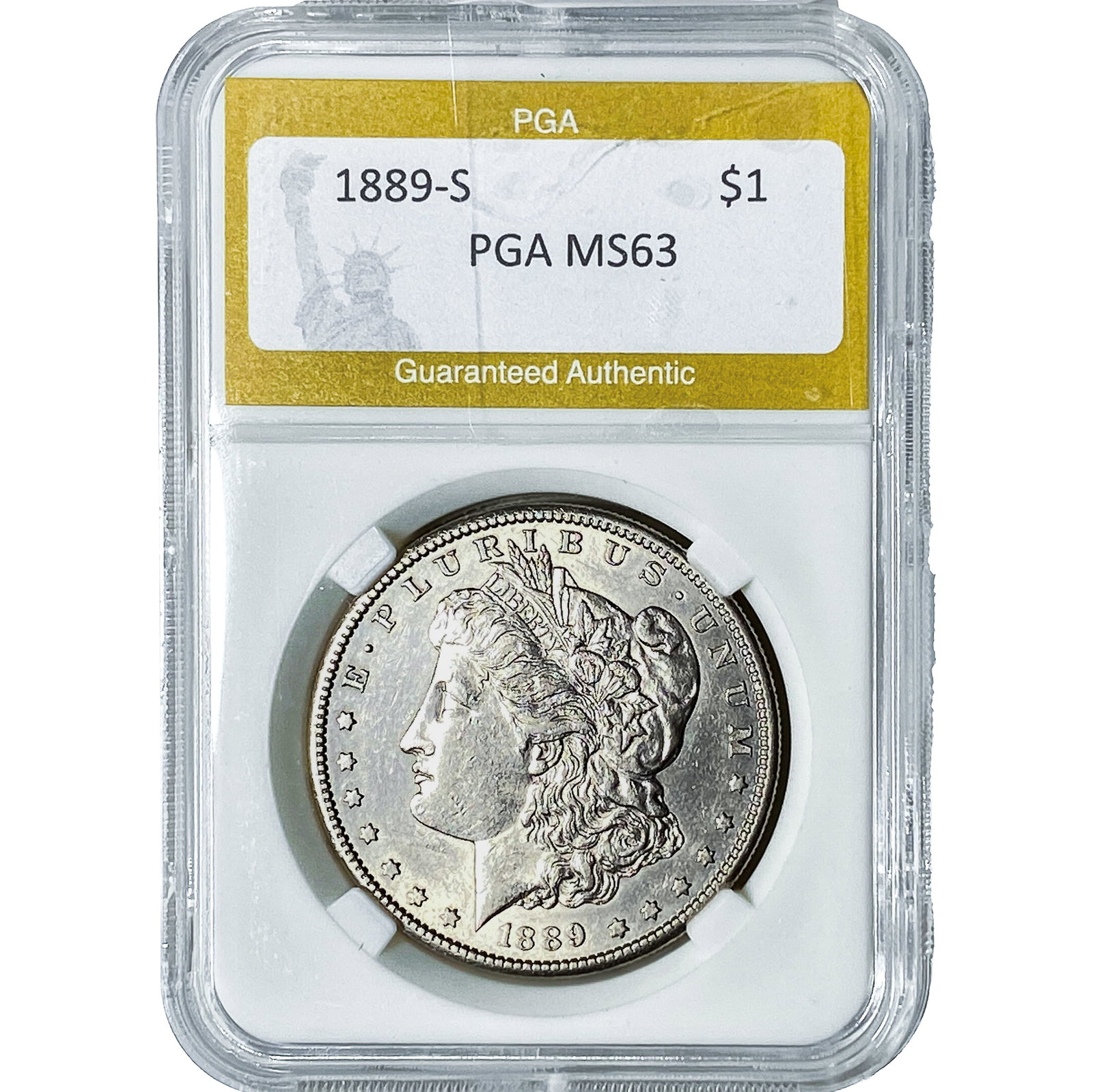 1889-S Morgan Silver Dollar PGA MS63: 1889-S Morgan Silver Dollar PGA MS63
