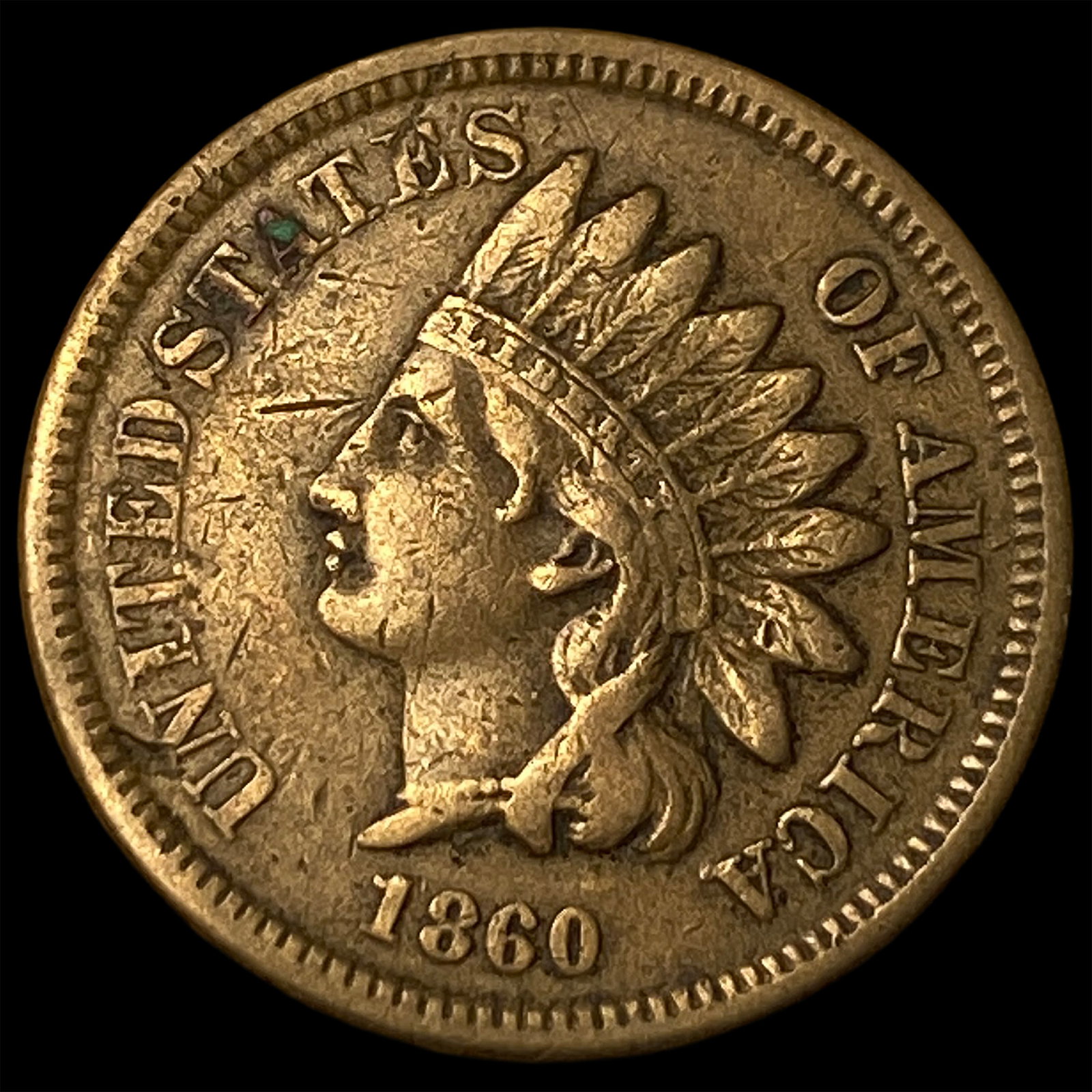 1860 Copper-Nickel Indian Head Cent NEARLY UNCIRCULATED: 1860 Copper-Nickel Indian Head Cent NEARLY UNCIRCULATED