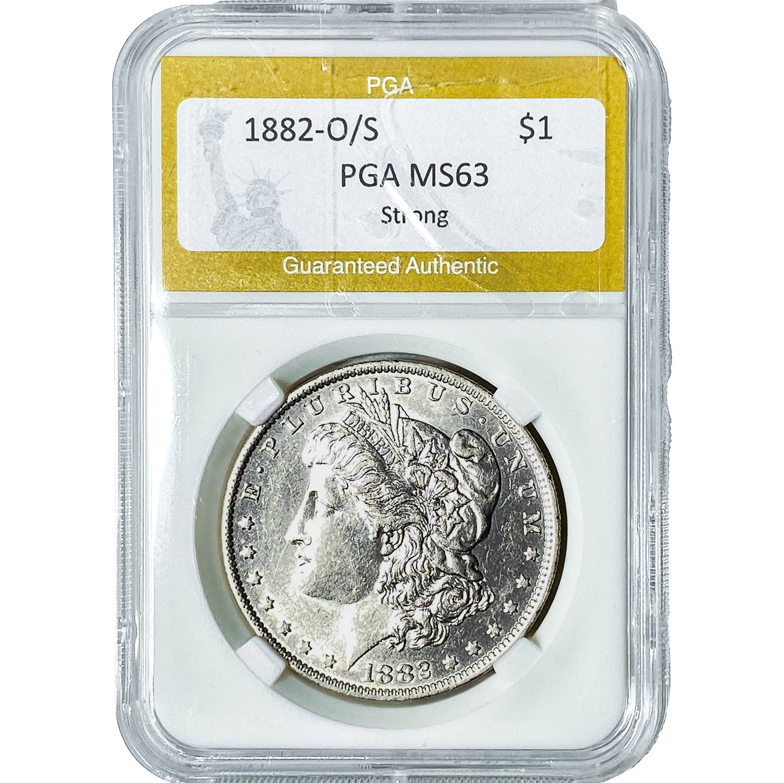 1882-O/S Morgan Silver Dollar PGA MS63 Strong: 1882-O/S Morgan Silver Dollar PGA MS63 Strong