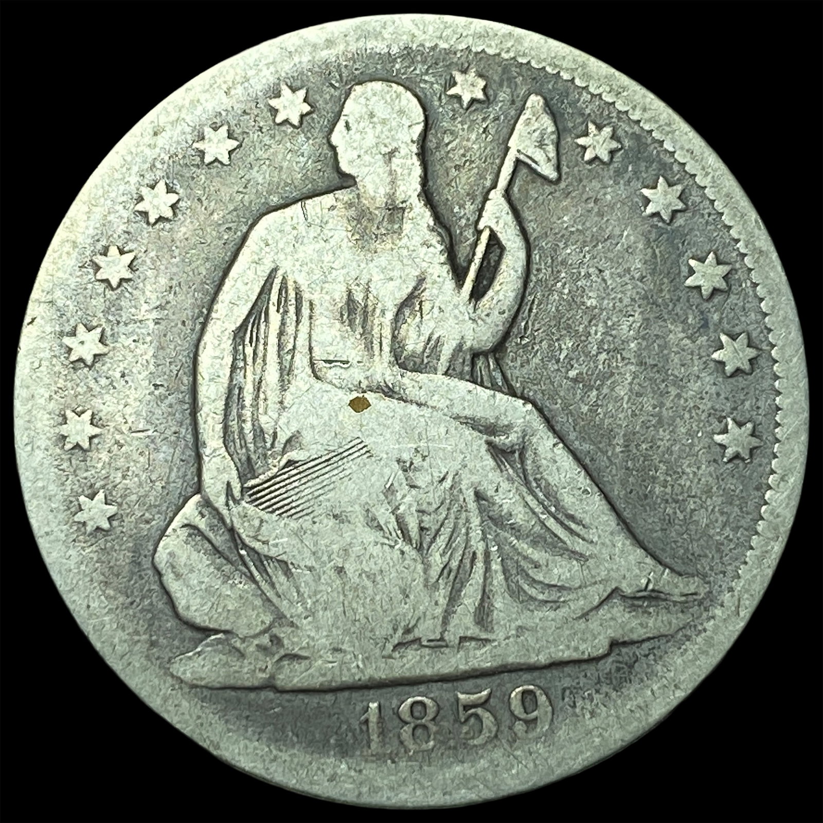 1859 Seated Liberty Half Dollar LIGHTLY CIRCULATED: 1859 Seated Liberty Half Dollar LIGHTLY CIRCULATED