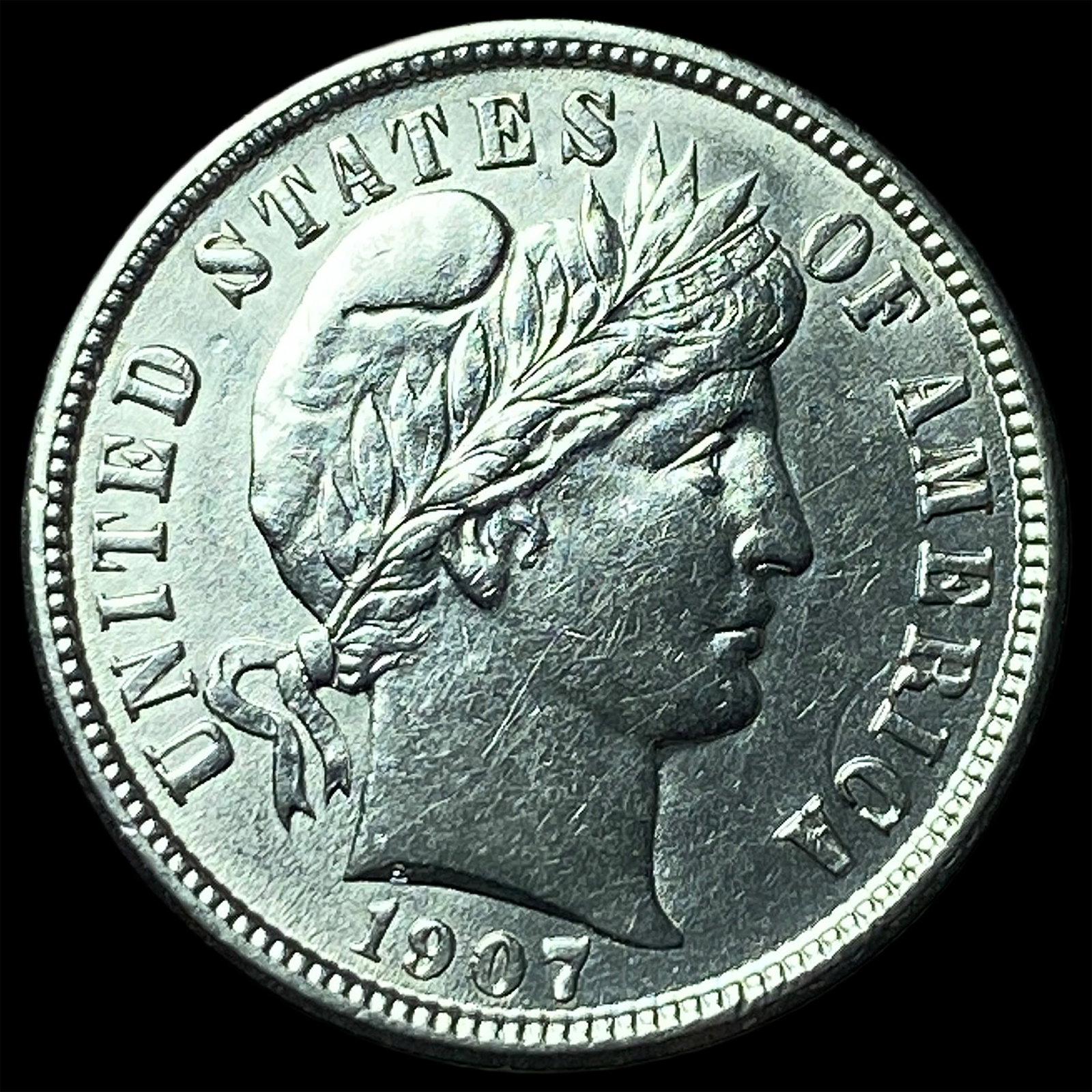 1907 Barber Dime UNCIRCULATED: 1907 Barber Dime UNCIRCULATED